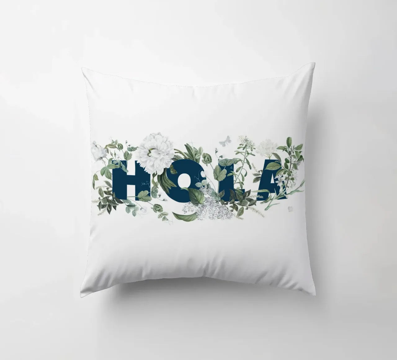 Hola Fiori e Insetti Blu Bianco cuscino da Studio Frances M