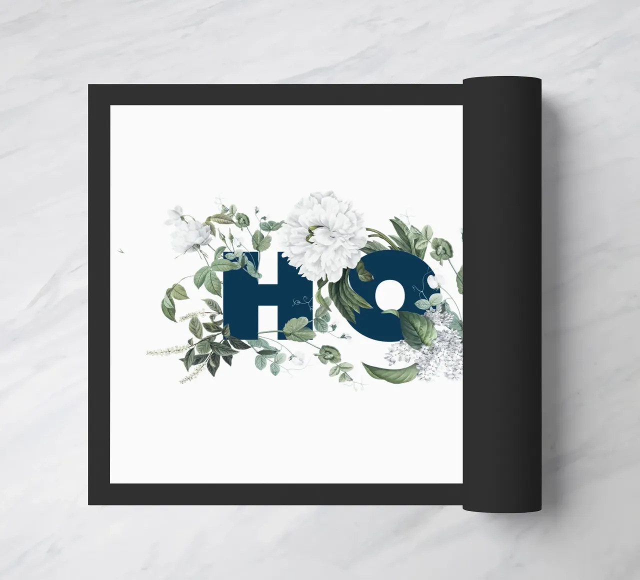 Hola Fiori e Insetti Blu Bianco zerbino da Studio Frances M