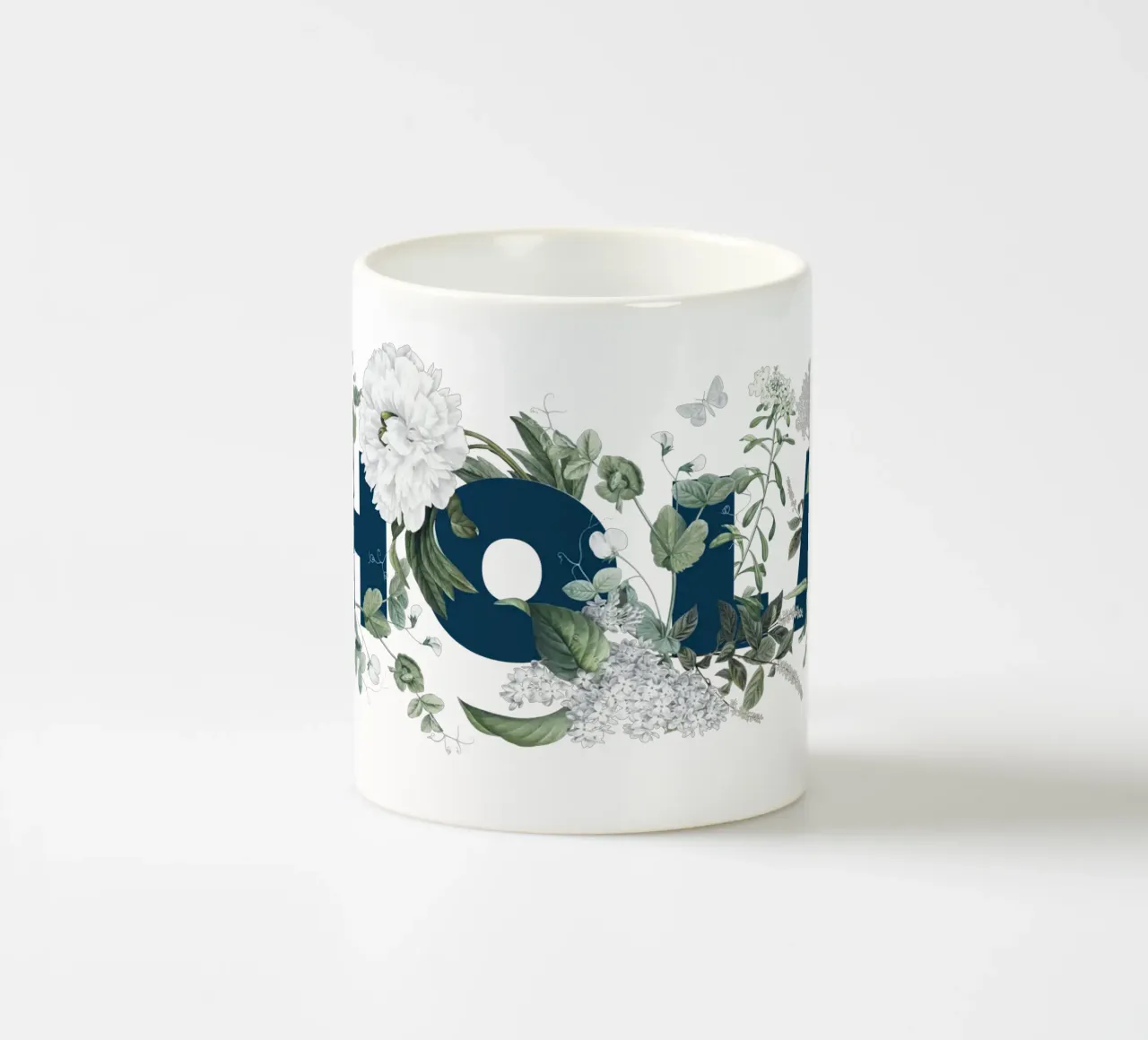 Hola Fiori e Insetti Blu Bianco tazza in ceramica da Studio Frances M