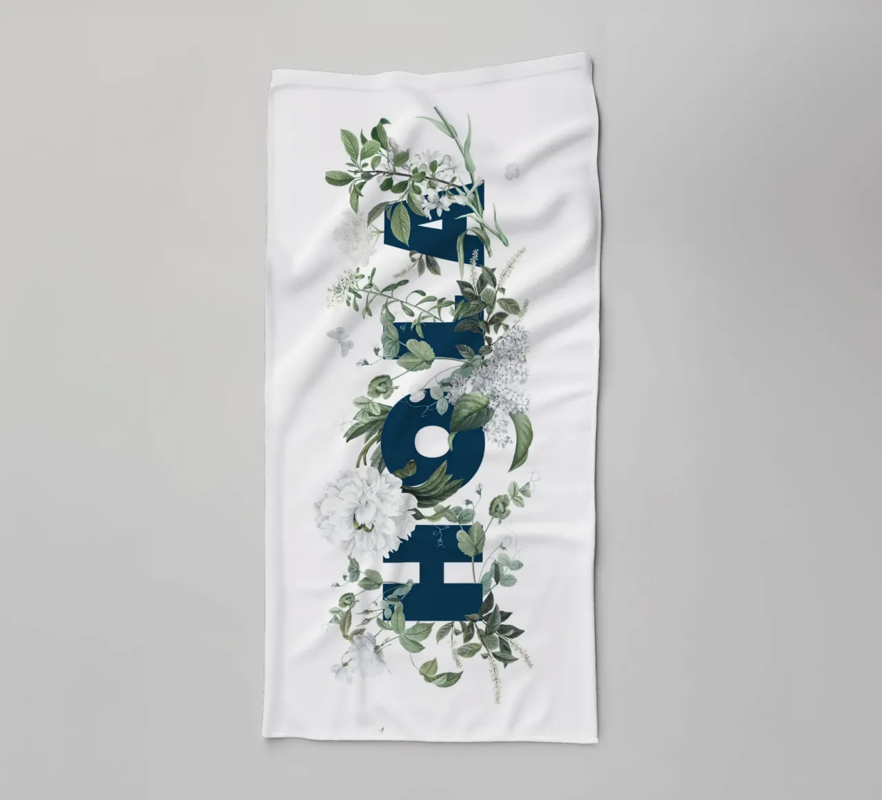 Hola Fiori e Insetti Blu Bianco asciugamano da bagno da Studio Frances M
