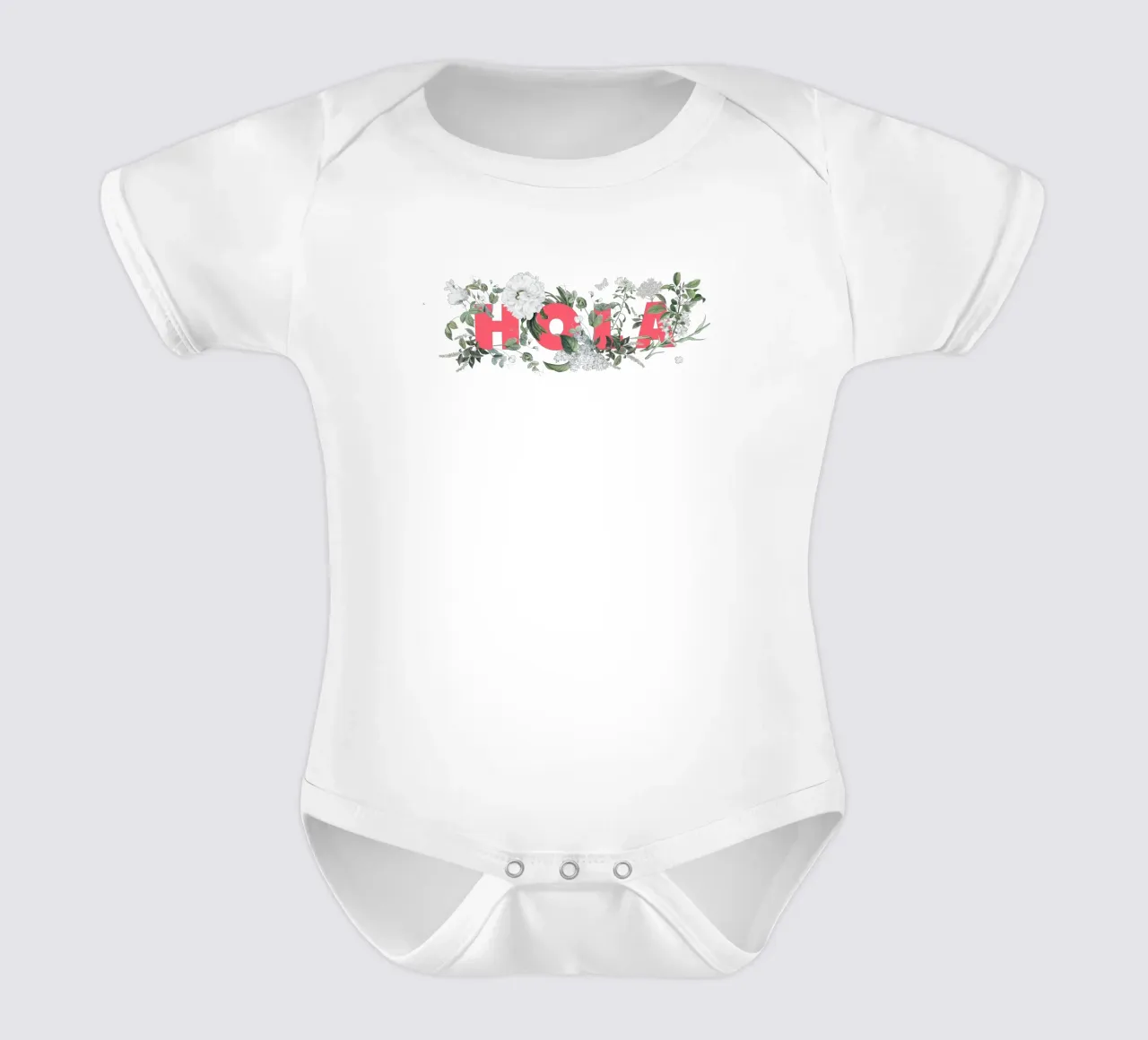 Hola Fiori e Insetti Rosso Bianco body neonato maniche corte da Studio Frances M