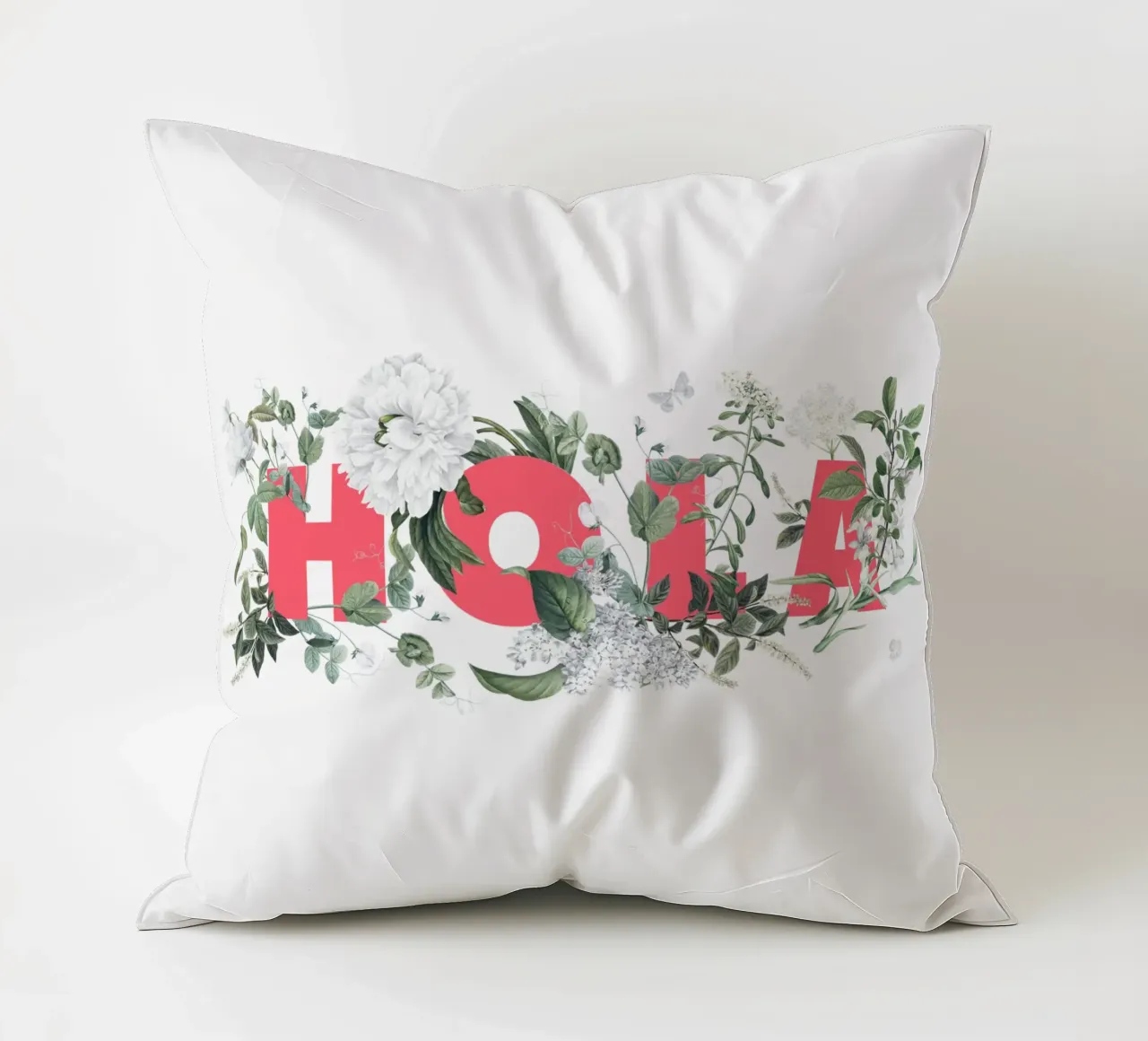 Hola Fiori e Insetti Rosso Bianco cuscino da Studio Frances M