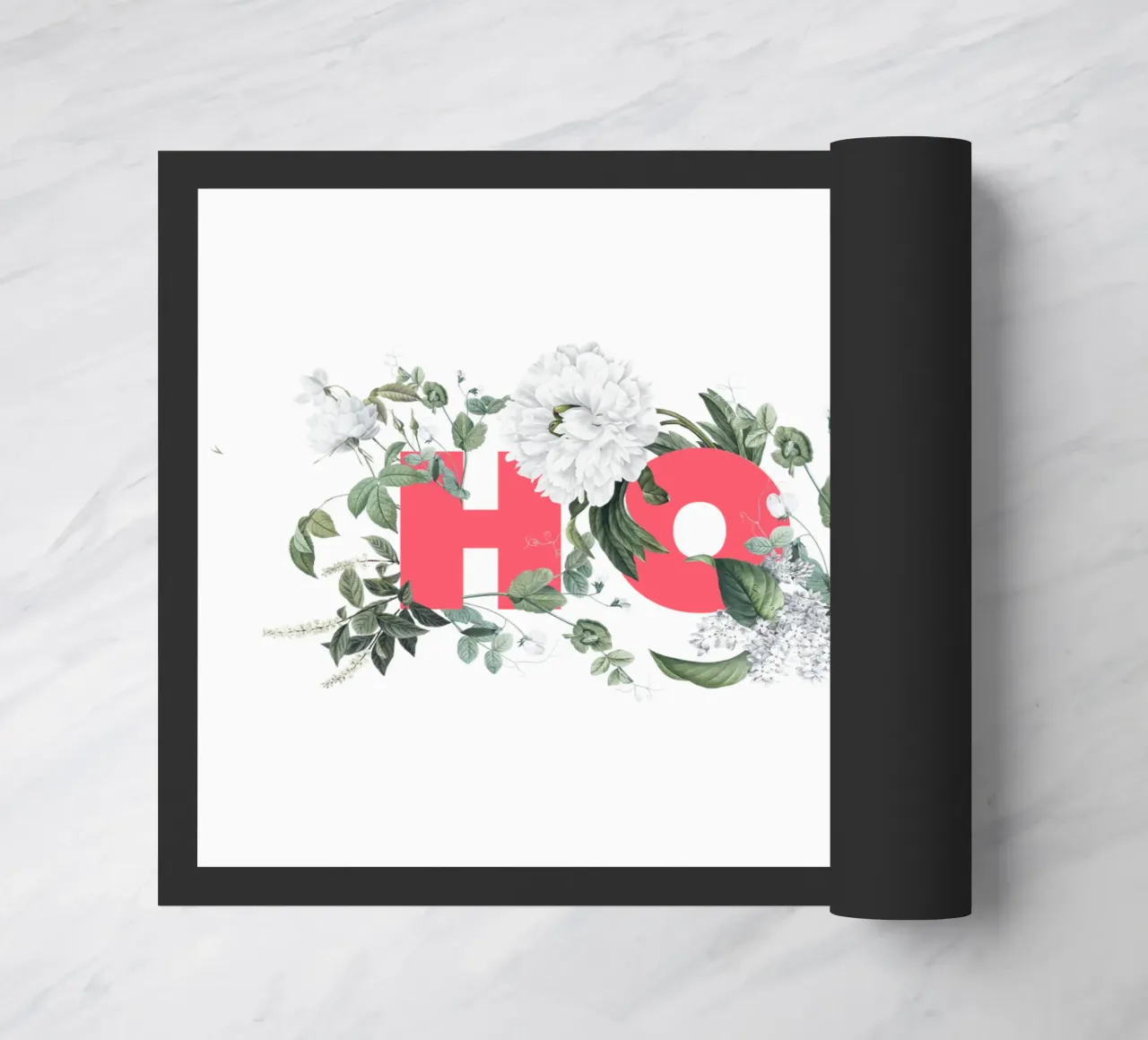 Hola Fiori e Insetti Rosso Bianco zerbino da Studio Frances M