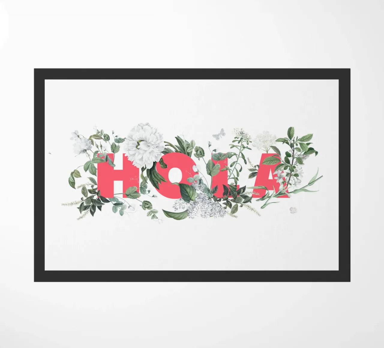 Hola Fiori e Insetti Rosso Bianco zerbino da Studio Frances M