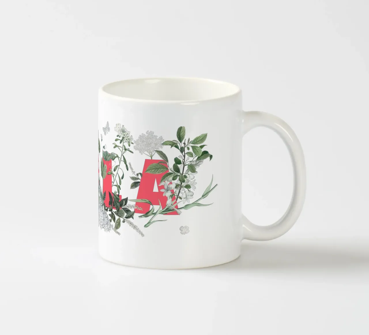 Hola Fiori e Insetti Rosso Bianco tazza in ceramica da Studio Frances M