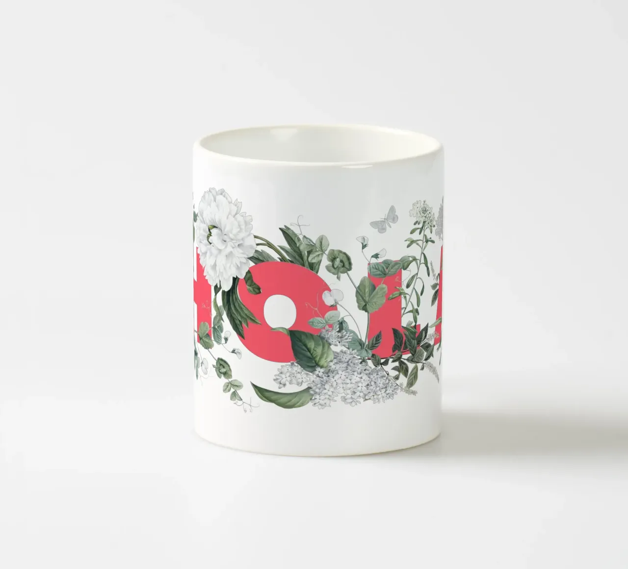 Hola Fiori e Insetti Rosso Bianco tazza in ceramica da Studio Frances M
