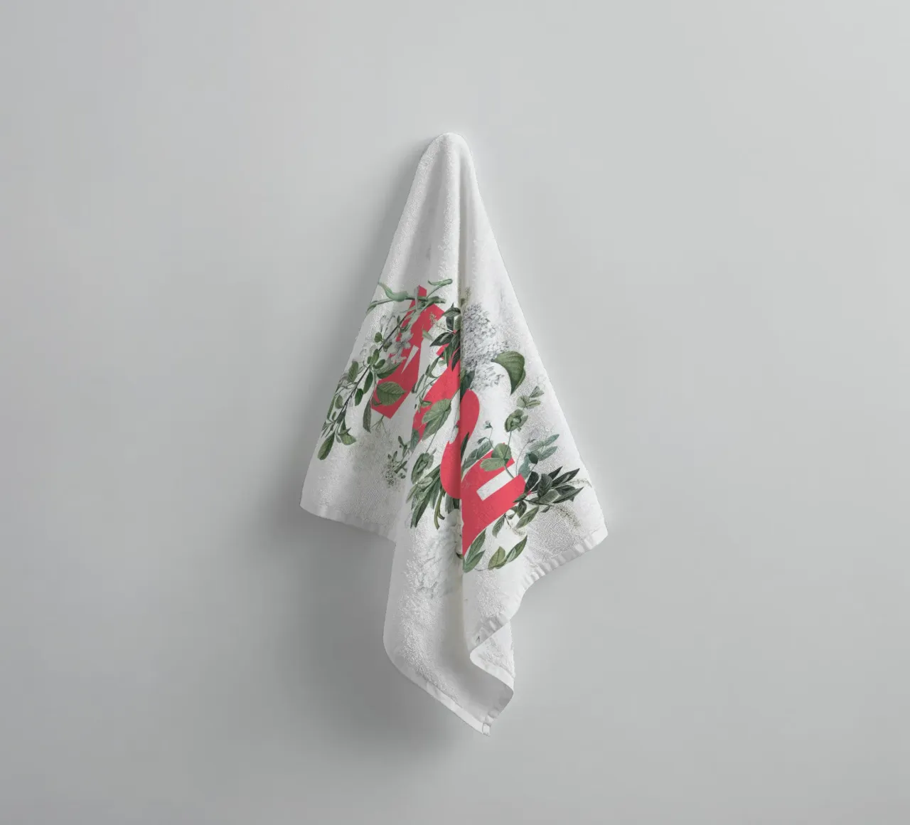 Hola Fiori e Insetti Rosso Bianco asciugamano da bagno da Studio Frances M