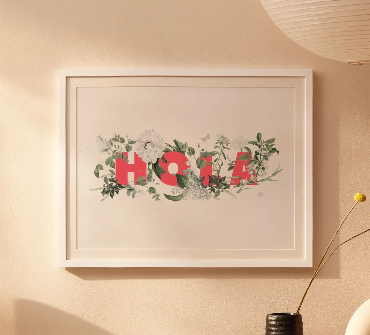 Hola Fiori e Insetti Rosso Bianco carta hahnemühle da Studio Frances M