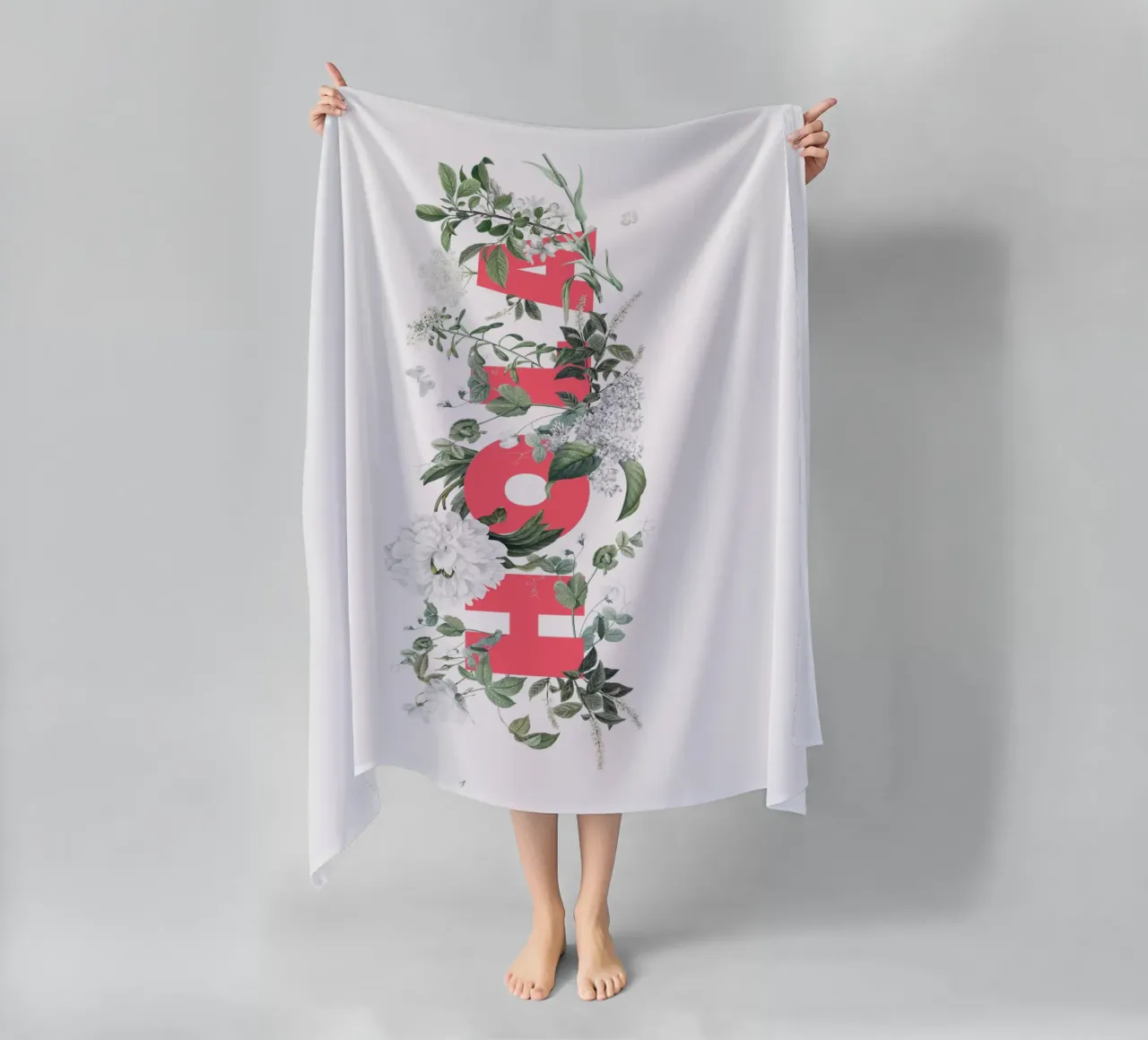 Hola Fiori e Insetti Rosso Bianco telo mare da Studio Frances M