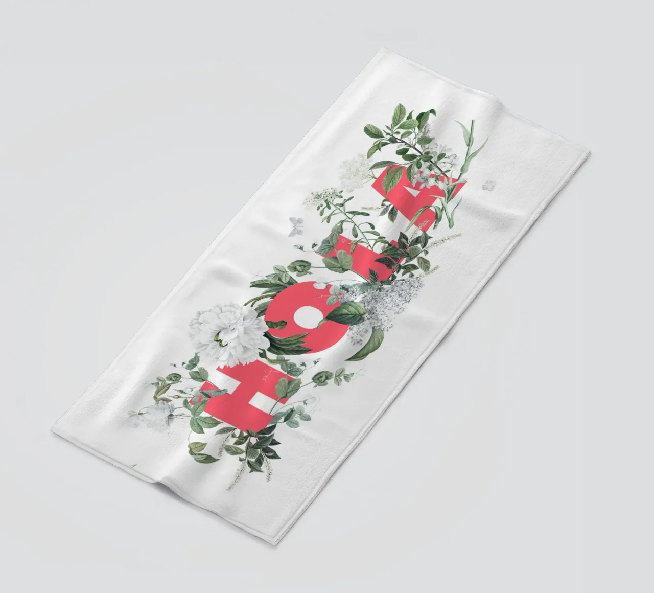 Hola Fiori e Insetti Rosso Bianco telo mare da Studio Frances M
