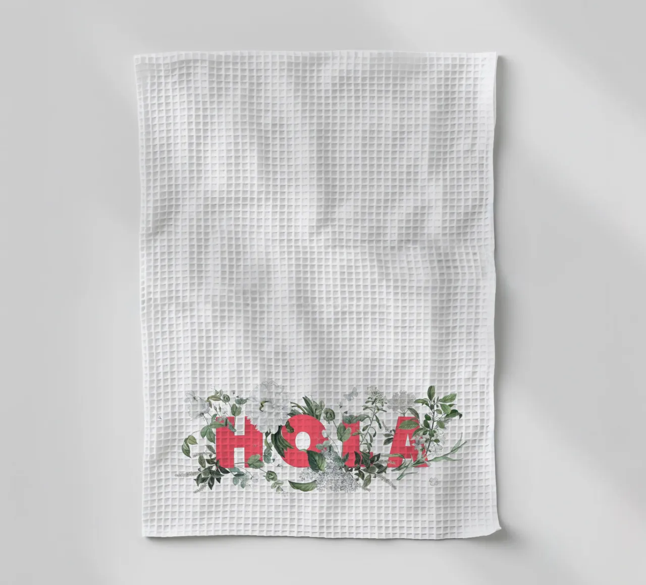 Hola Fiori e Insetti Rosso Bianco canovaccio da cucina da Studio Frances M