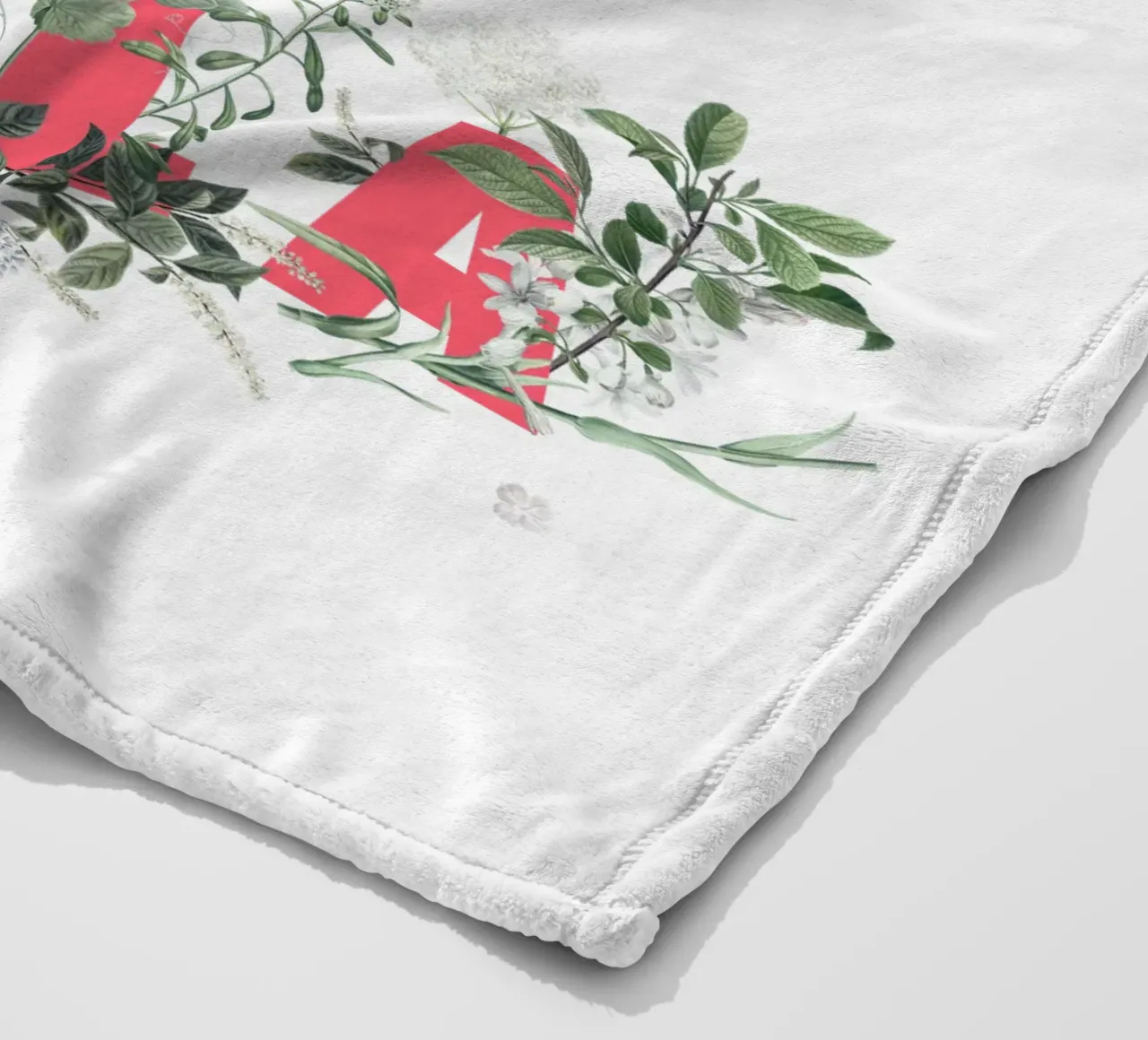 Hola Fiori e Insetti Rosso Bianco coperta in pile da Studio Frances M