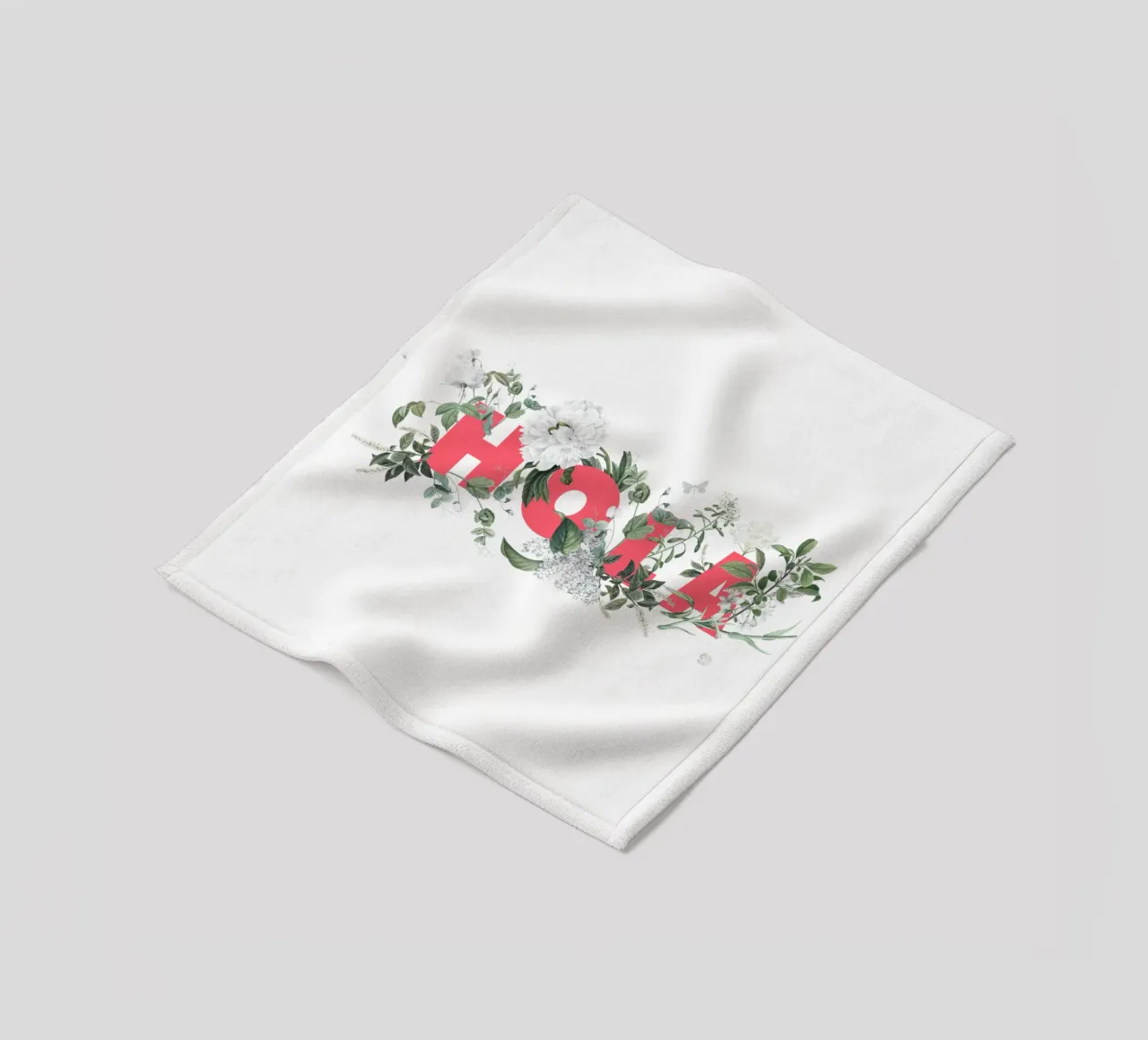 Hola Fiori e Insetti Rosso Bianco coperta in pile da Studio Frances M