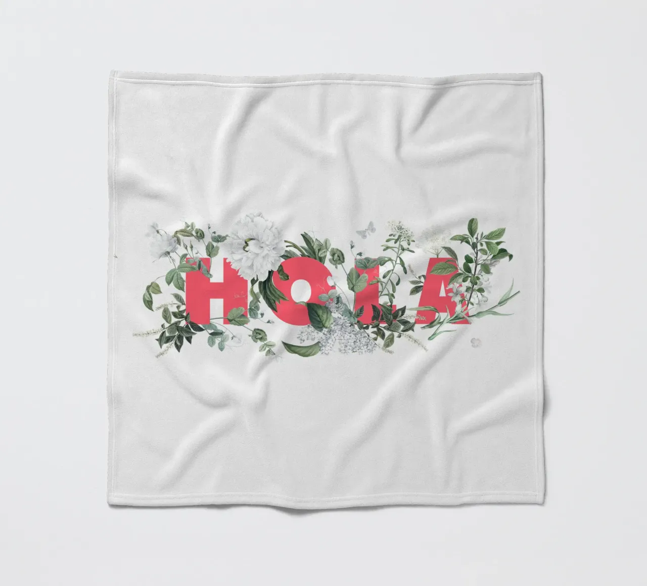 Hola Fiori e Insetti Rosso Bianco coperta in pile da Studio Frances M