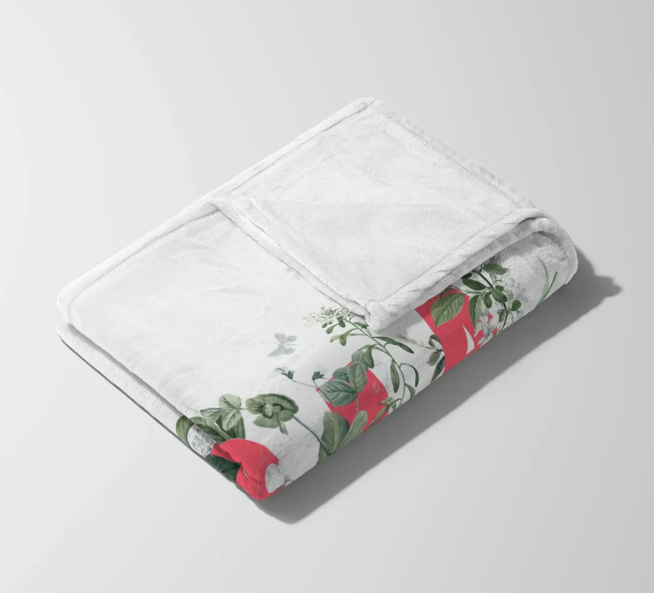 Hola Fiori e Insetti Rosso Bianco coperta in pile da Studio Frances M