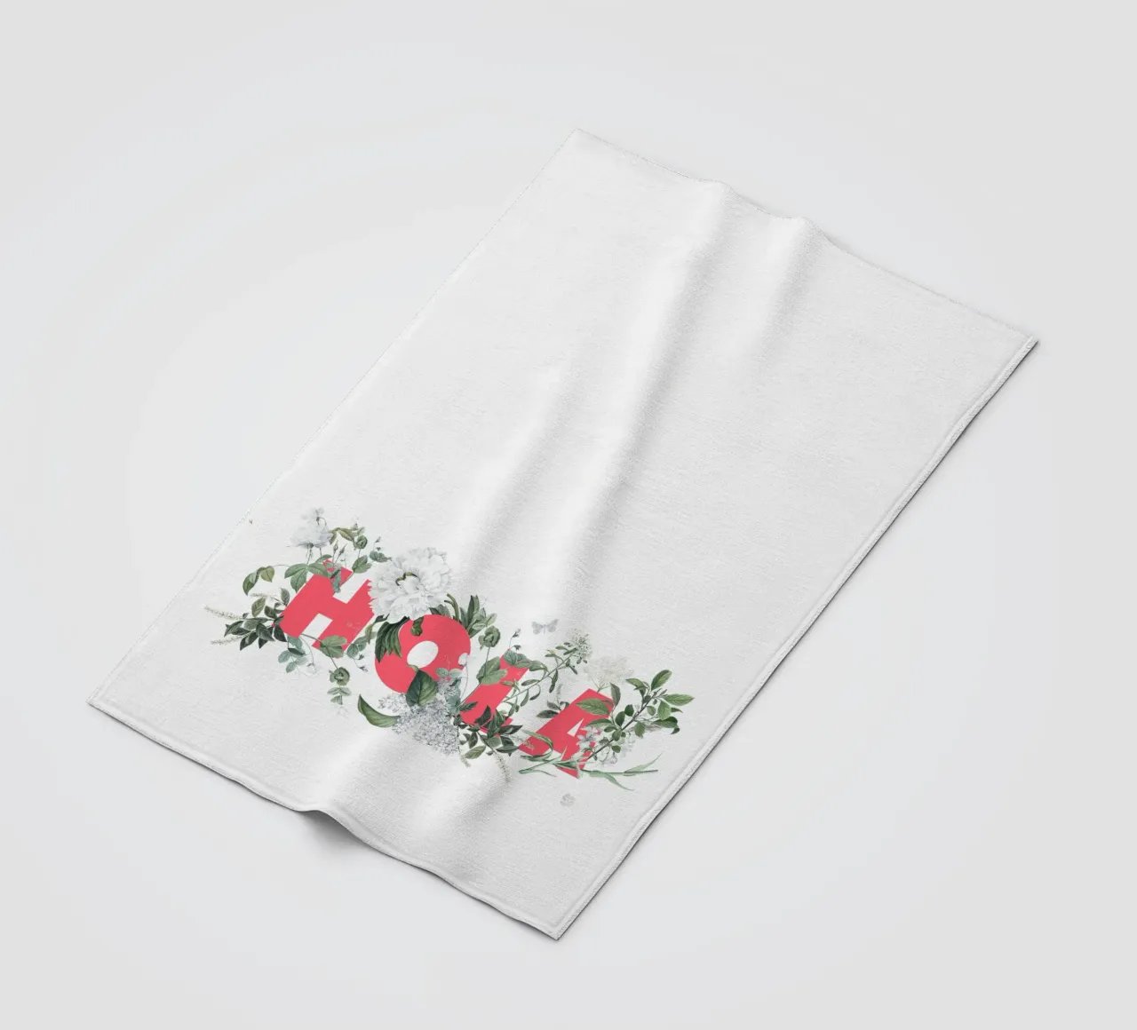 Hola Fiori e Insetti Rosso Bianco coperta in pile da Studio Frances M