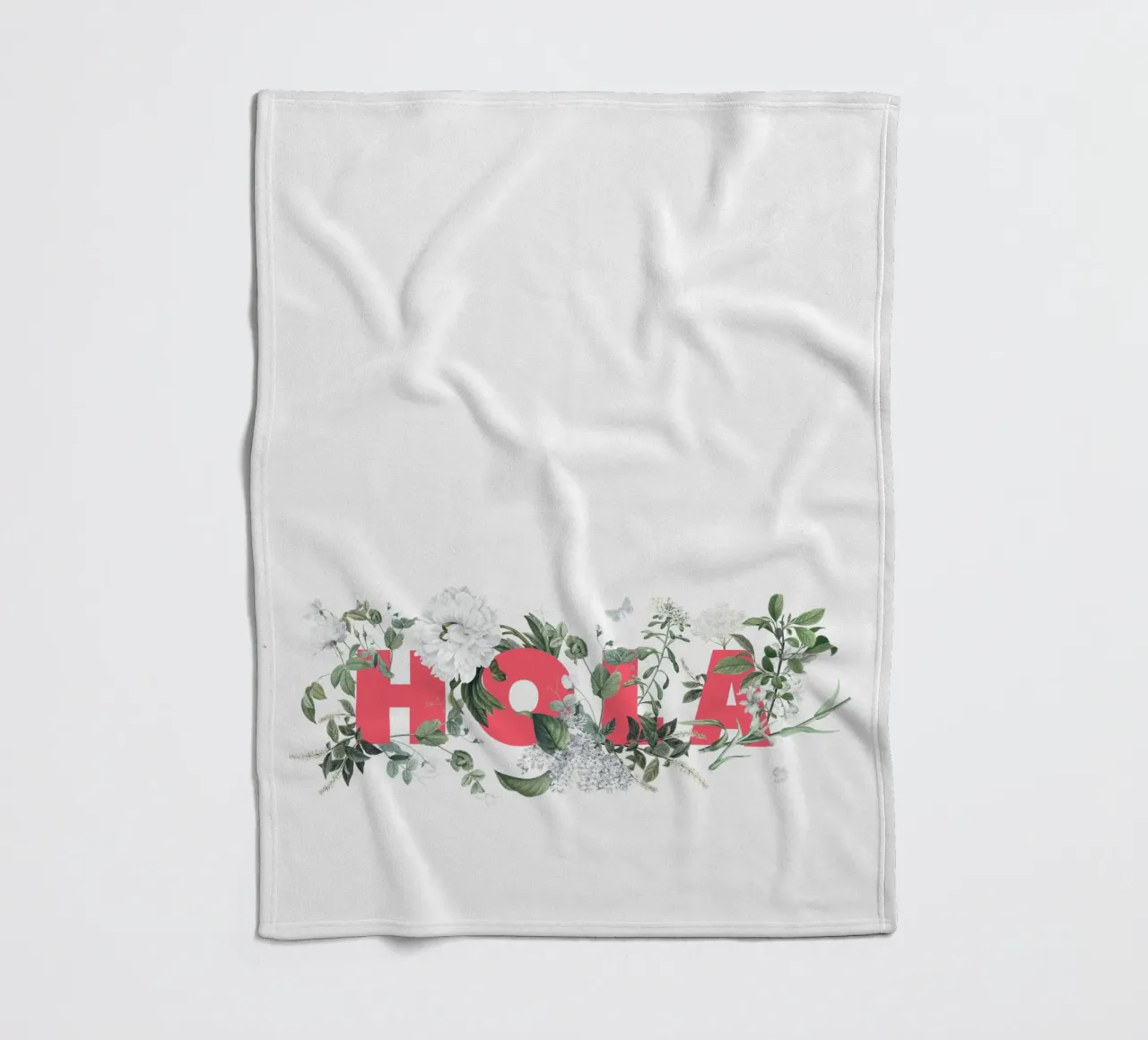 Hola Fiori e Insetti Rosso Bianco coperta in pile da Studio Frances M