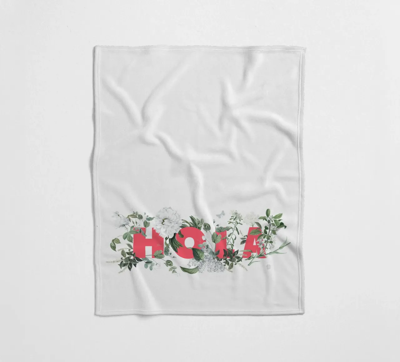 Hola Fiori e Insetti Rosso Bianco coperta in pile da Studio Frances M