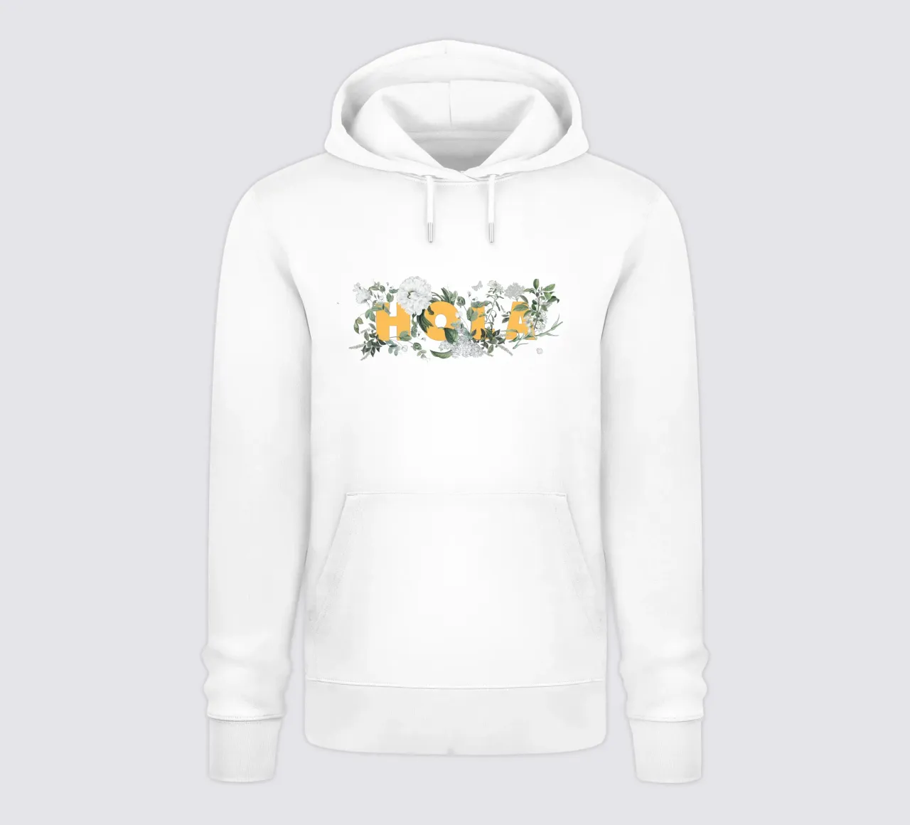 Hola Fiori e Insetti Giallo Bianco felpa con cappuccio da Studio Frances M