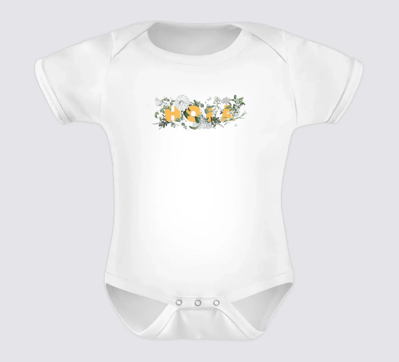 Hola Fleurs & Insectes Jaune Blanc body bébé de Studio Frances M