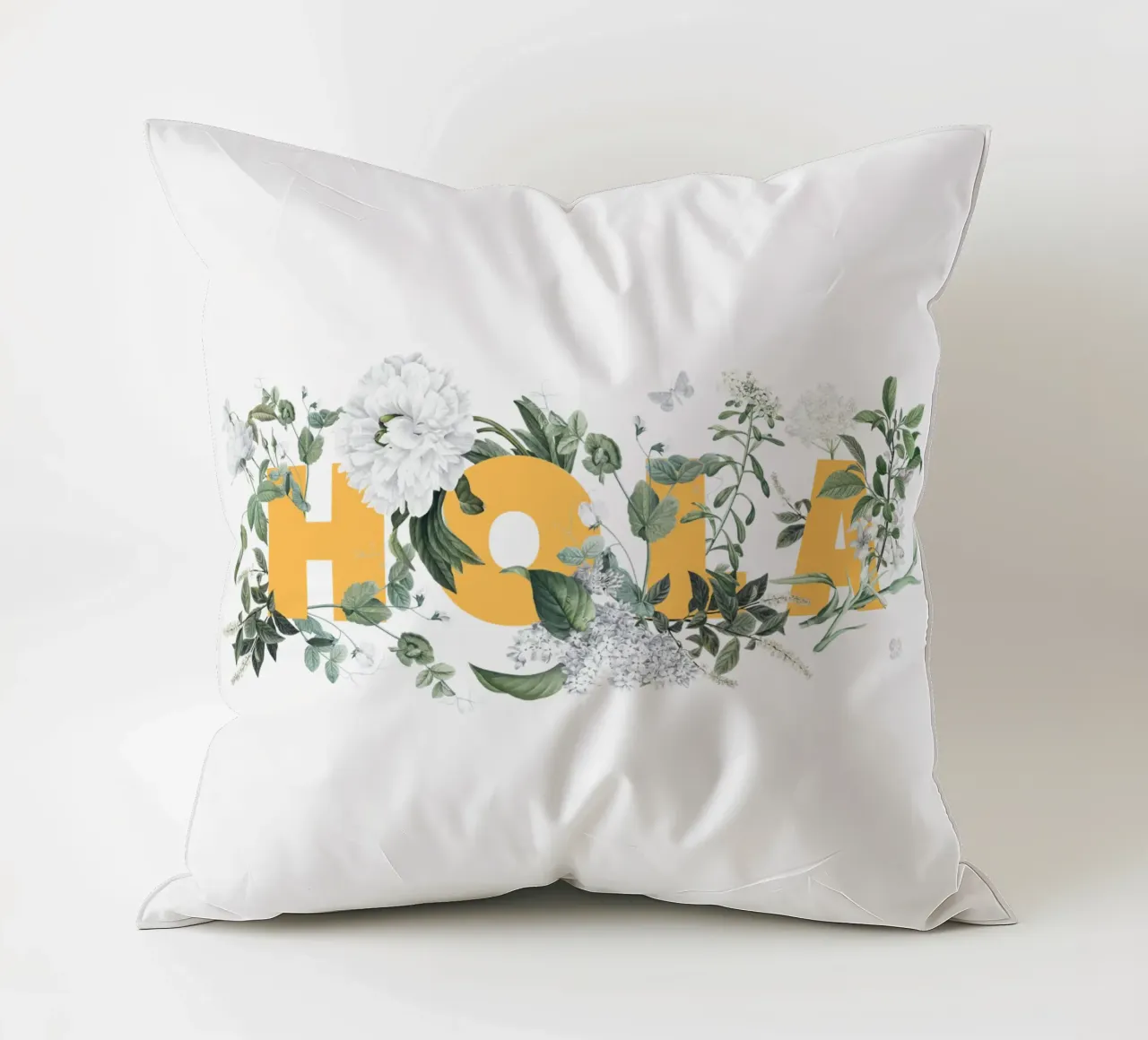 Hola Fiori e Insetti Giallo Bianco cuscino da Studio Frances M