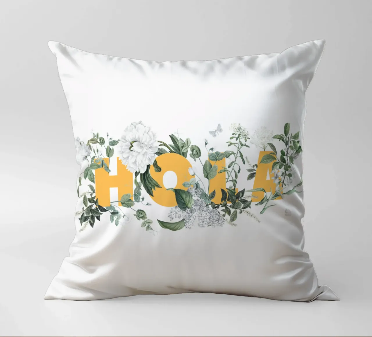 Hola Fiori e Insetti Giallo Bianco cuscino da Studio Frances M