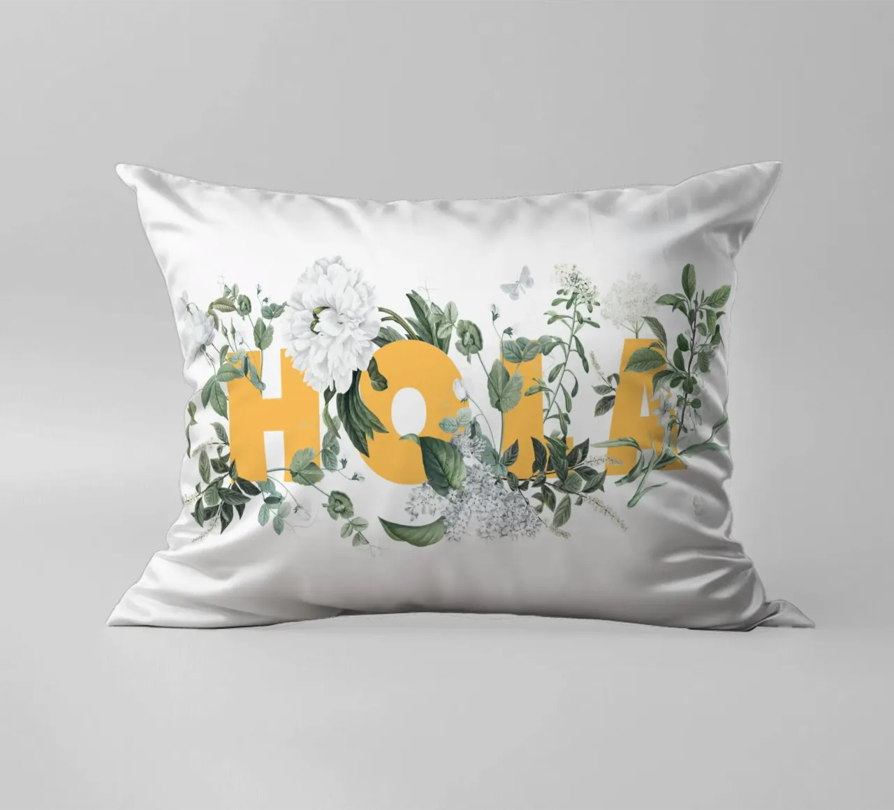 Hola Fiori e Insetti Giallo Bianco cuscino da Studio Frances M