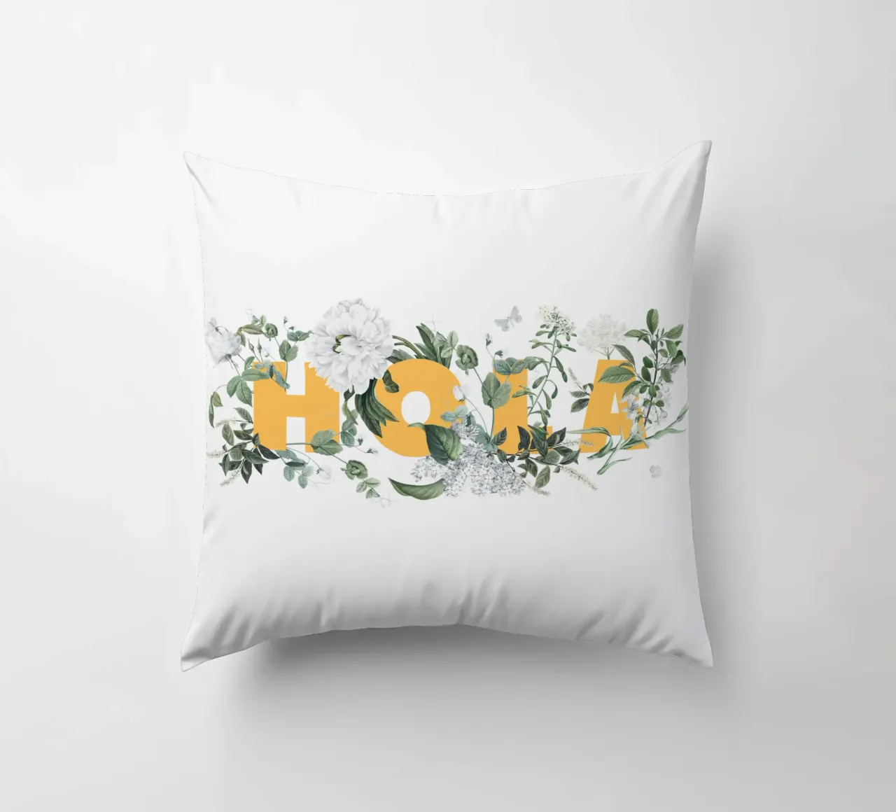 Hola Fiori e Insetti Giallo Bianco cuscino da Studio Frances M