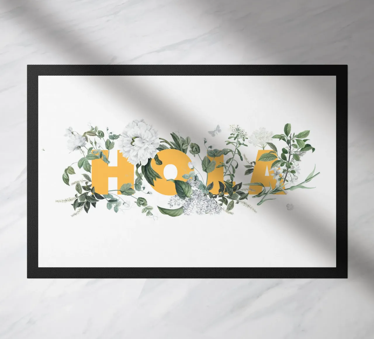 Hola Fiori e Insetti Giallo Bianco zerbino da Studio Frances M