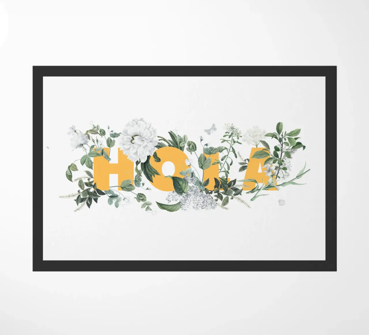 Hola Fiori e Insetti Giallo Bianco zerbino da Studio Frances M