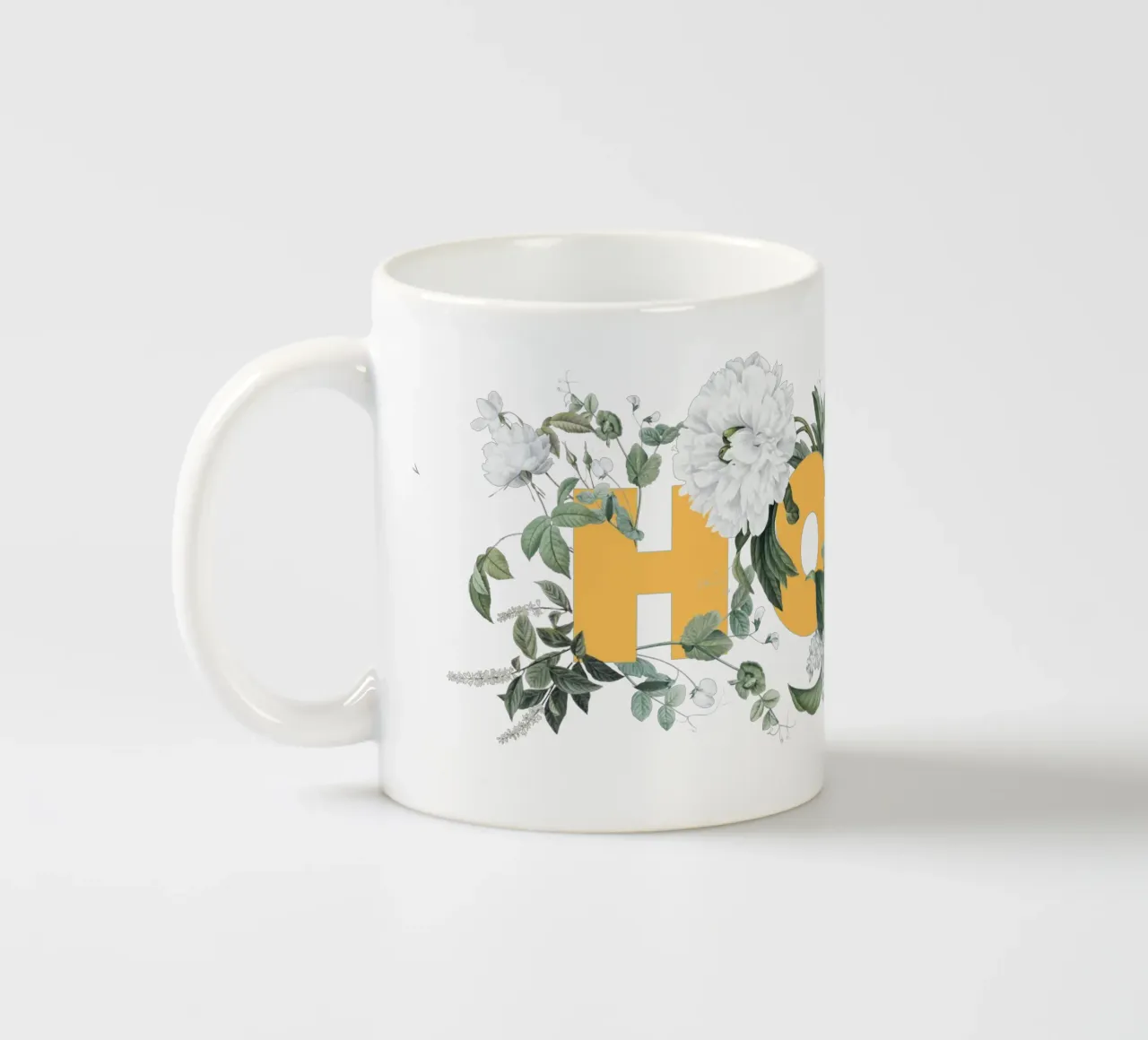 Hola Fiori e Insetti Giallo Bianco tazza in ceramica da Studio Frances M