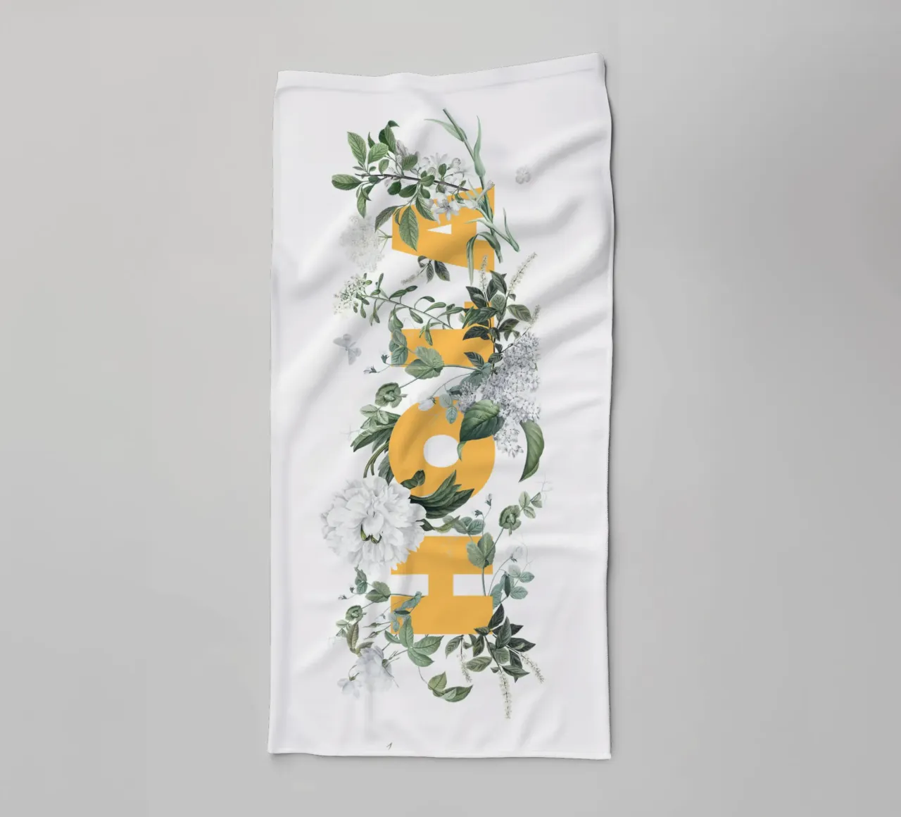 Hola Fleurs & Insectes Jaune Blanc serviette de bain de Studio Frances M