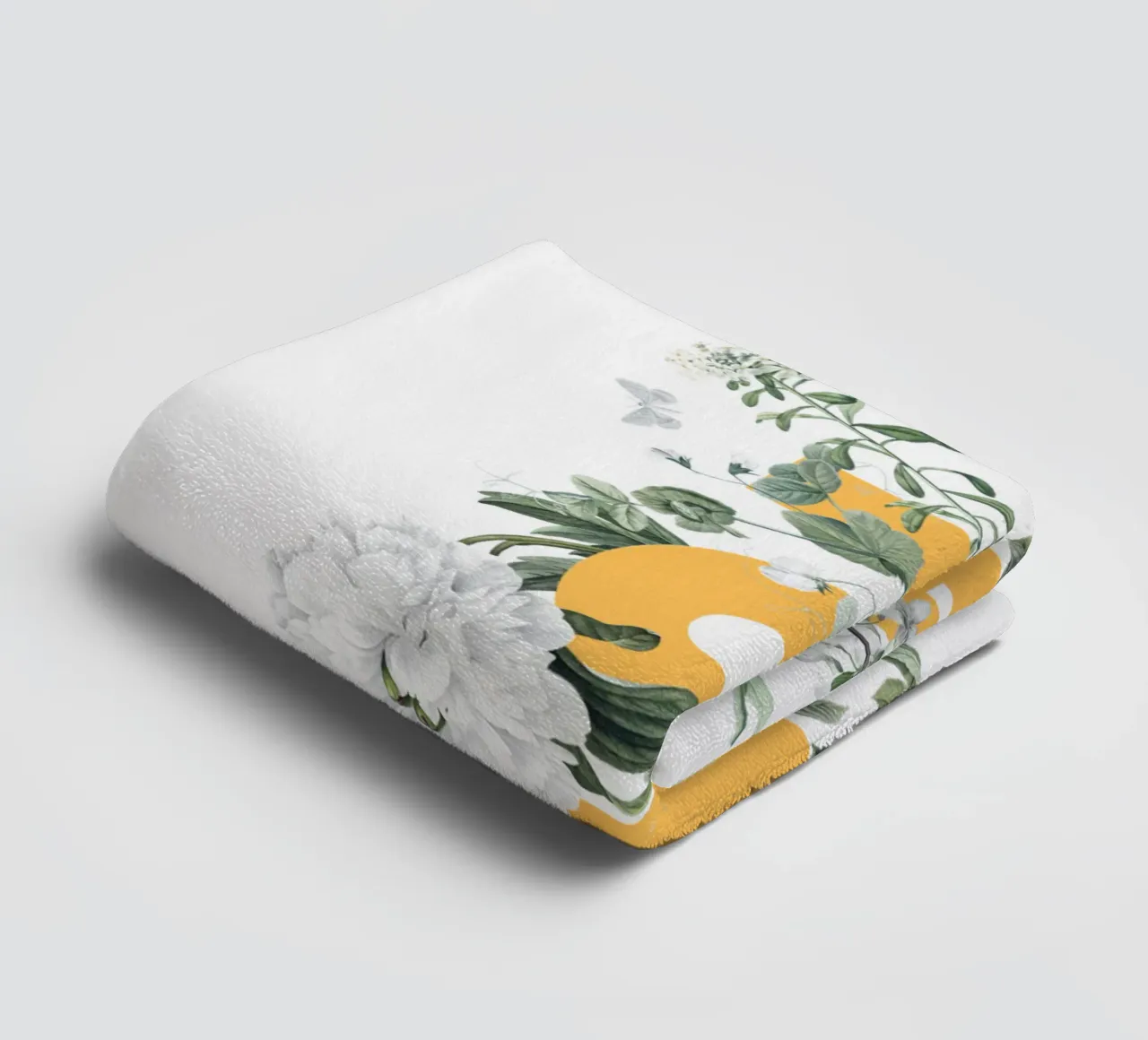 Hola Fleurs & Insectes Jaune Blanc serviette de bain de Studio Frances M