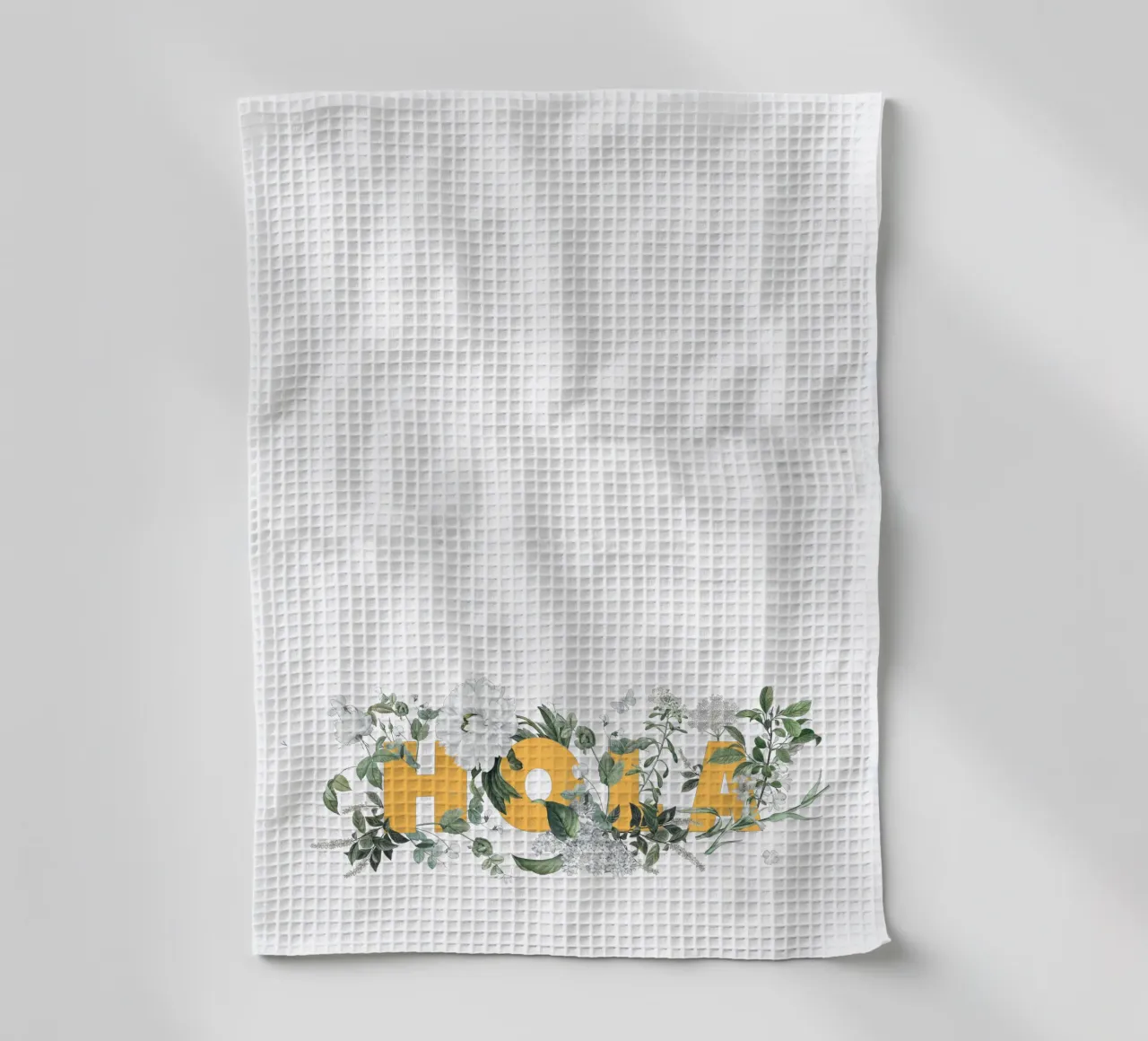 Hola Fiori e Insetti Giallo Bianco canovaccio da cucina da Studio Frances M