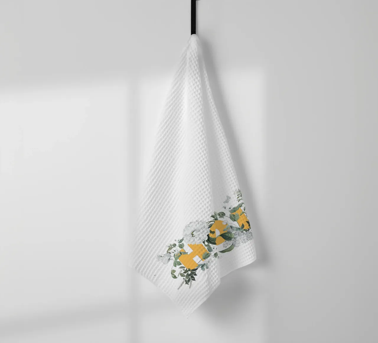 Hola Fiori e Insetti Giallo Bianco canovaccio da cucina da Studio Frances M