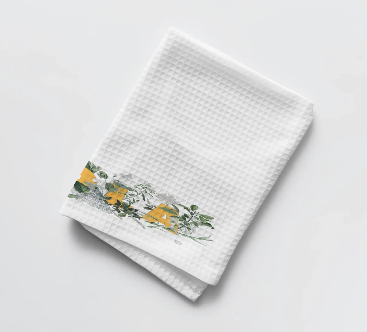 Hola Fleurs & Insectes Jaune Blanc torchon de Studio Frances M