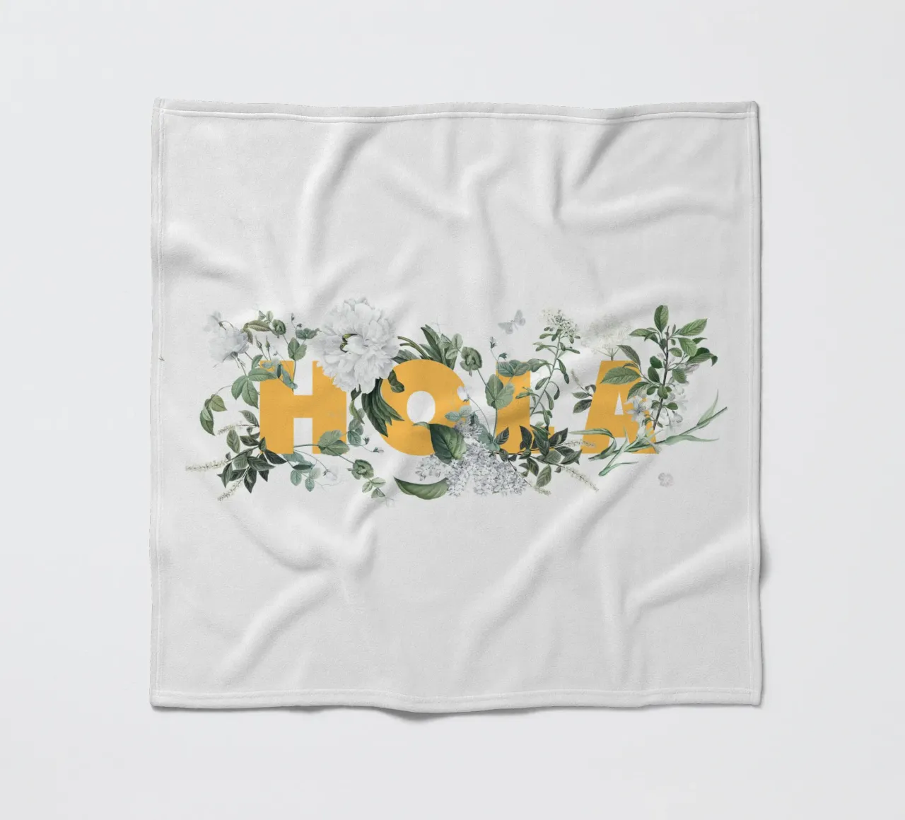 Hola Fiori e Insetti Giallo Bianco coperta in pile da Studio Frances M