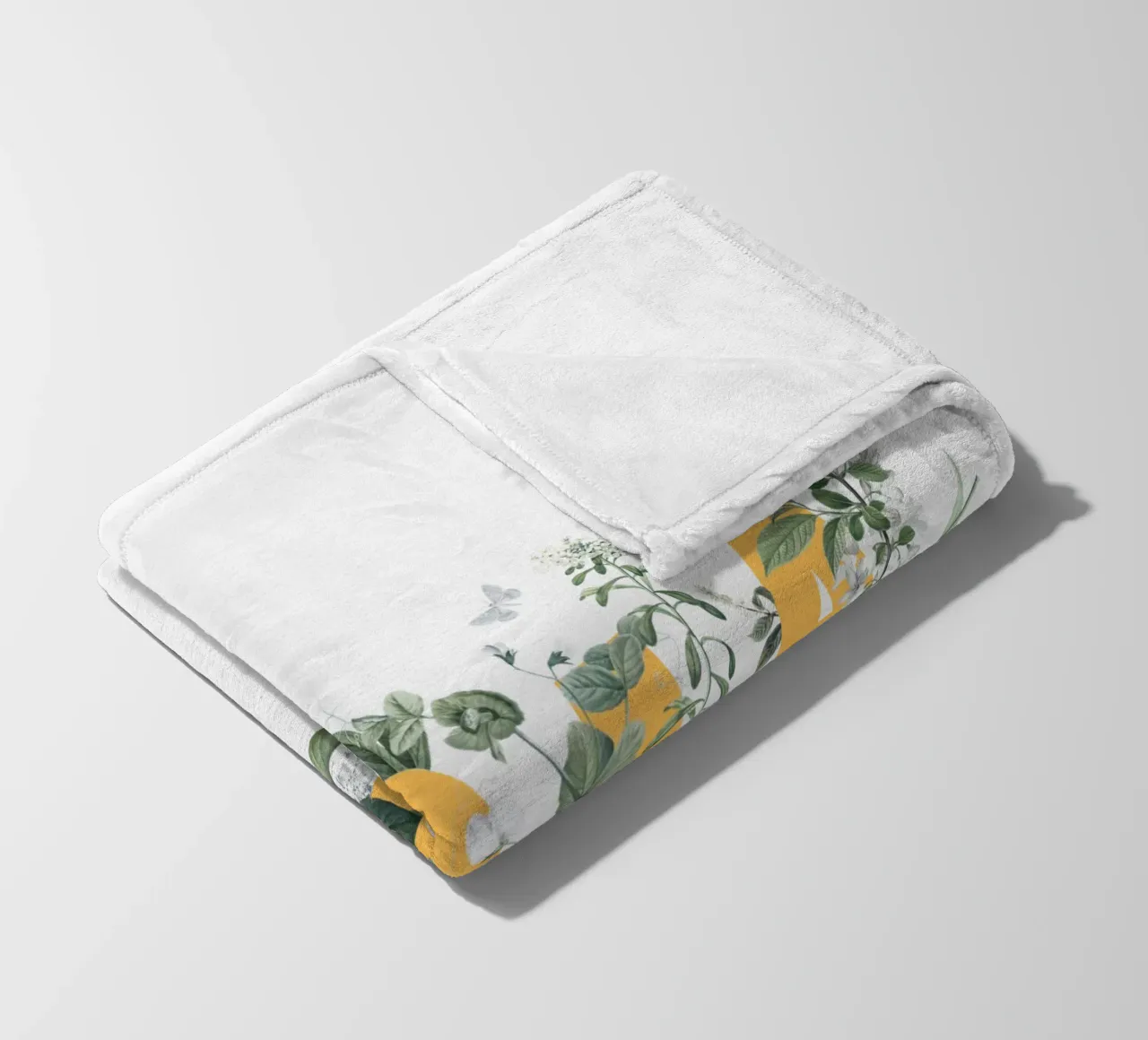Hola Fiori e Insetti Giallo Bianco coperta in pile da Studio Frances M