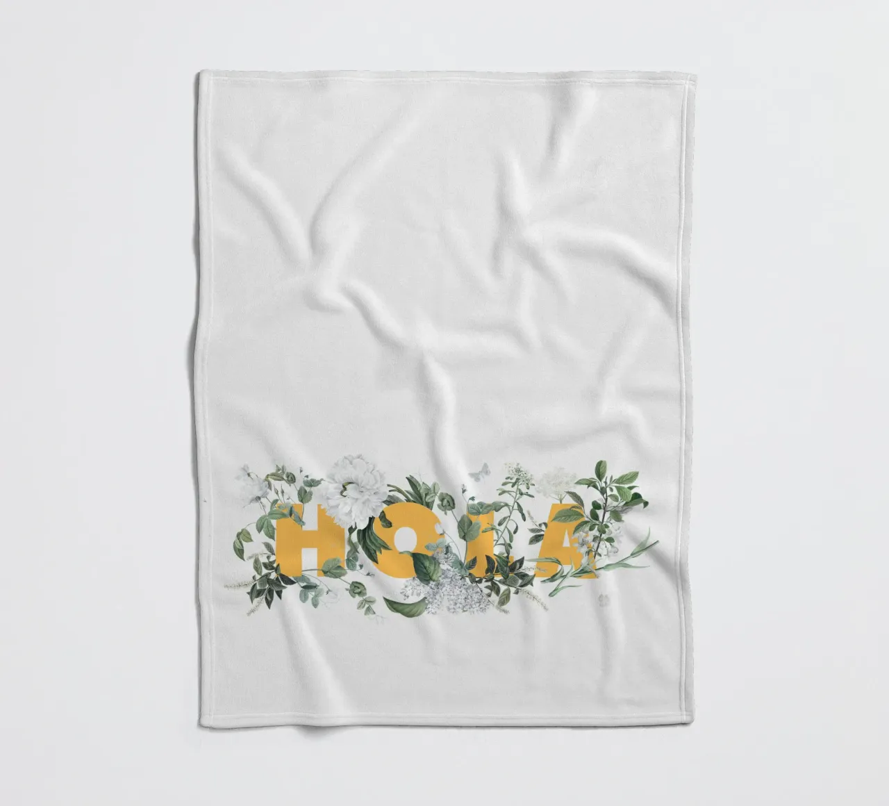 Hola Fiori e Insetti Giallo Bianco coperta in pile da Studio Frances M