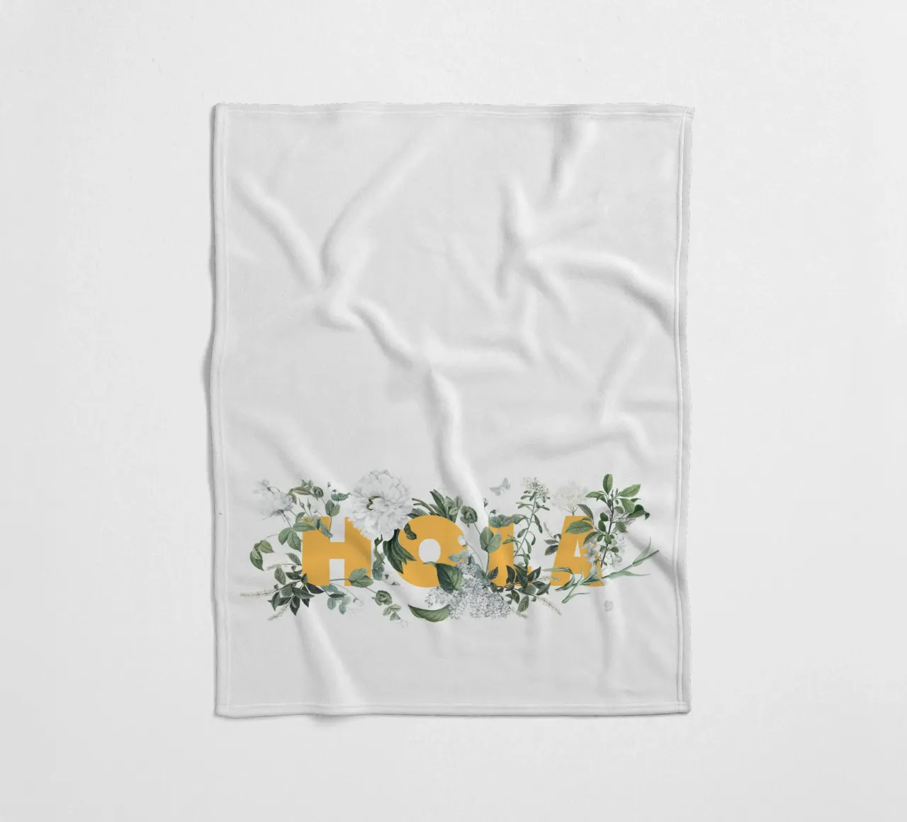 Hola Fiori e Insetti Giallo Bianco coperta in pile da Studio Frances M