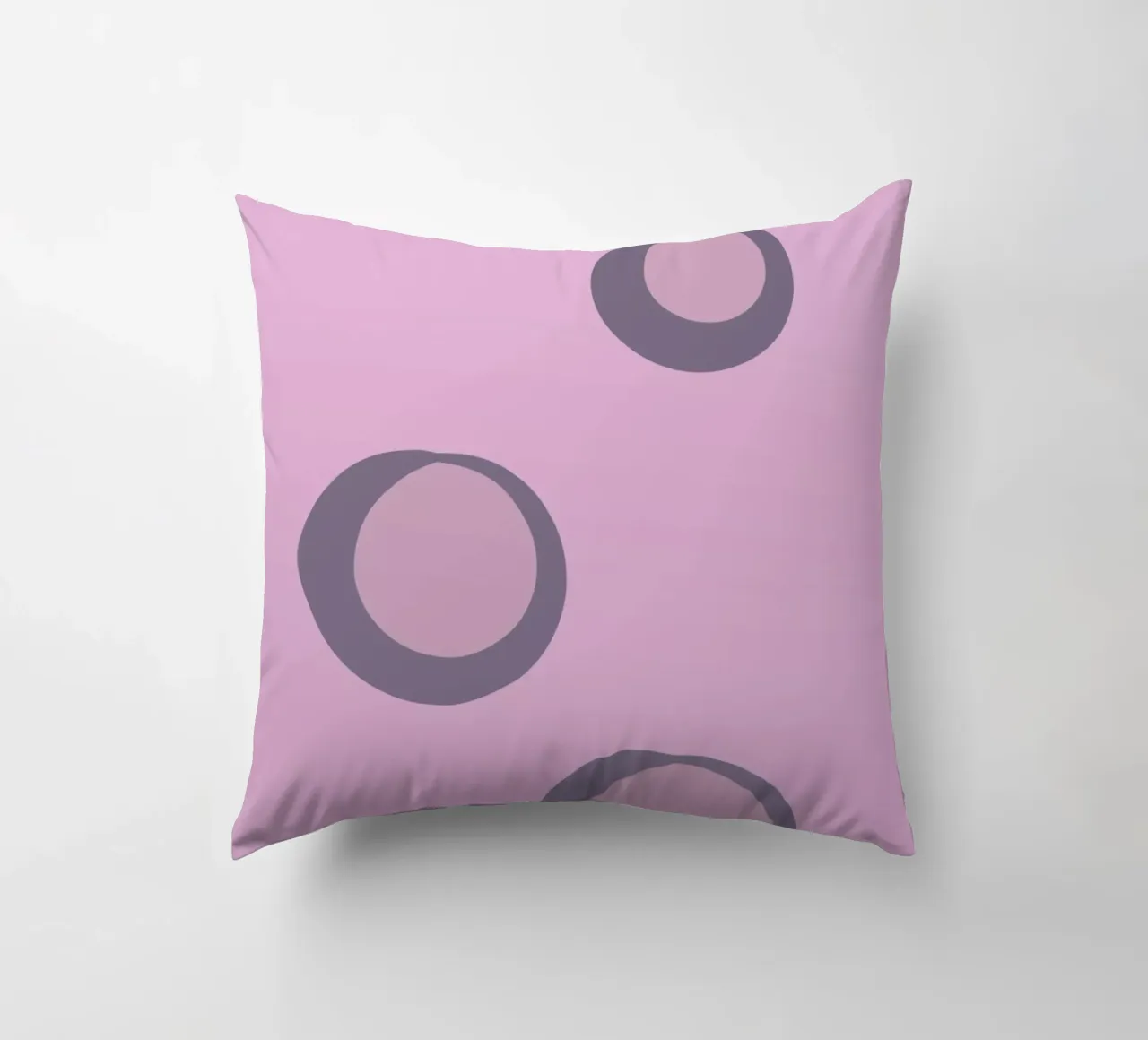 Abstract pattern with circles in pink, rose and purple. decorative cushion by Something for you
