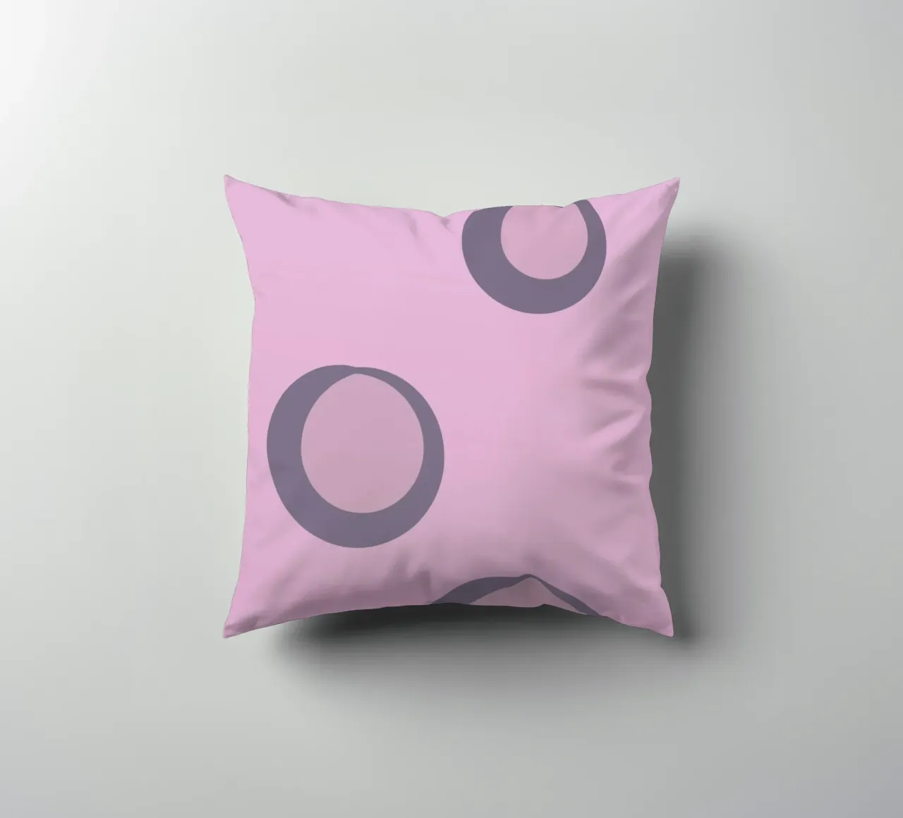 Abstract pattern with circles in pink, rose and purple. decorative cushion by Something for you