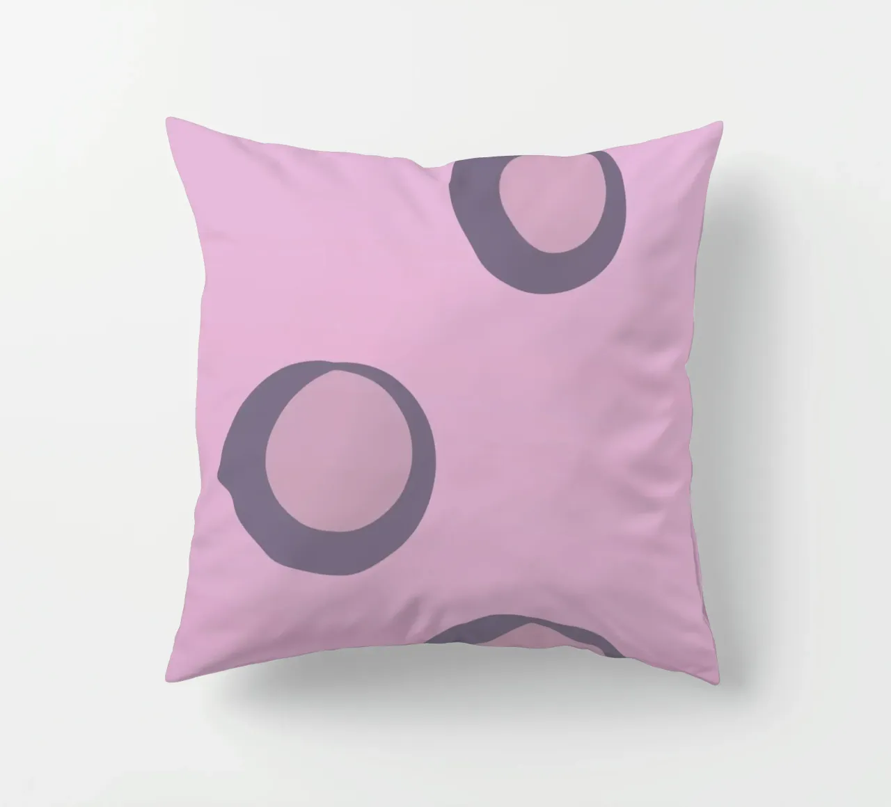 Abstract pattern with circles in pink, rose and purple. decorative cushion by Something for you