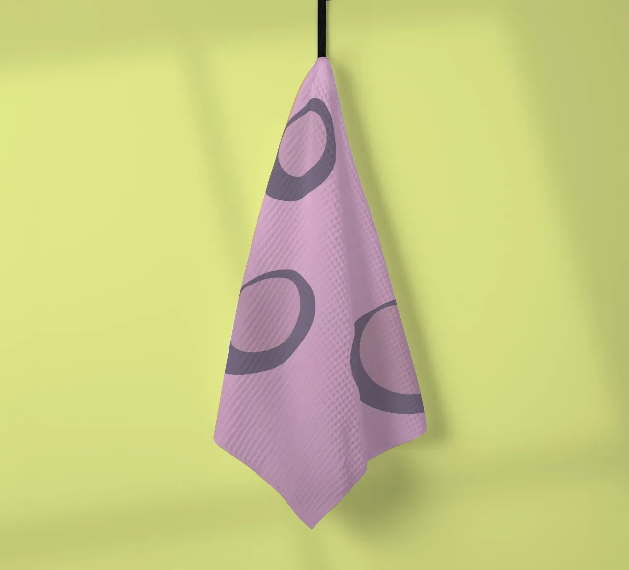 Abstract pattern with circles in pink, rose and purple. tea towel by Something for you
