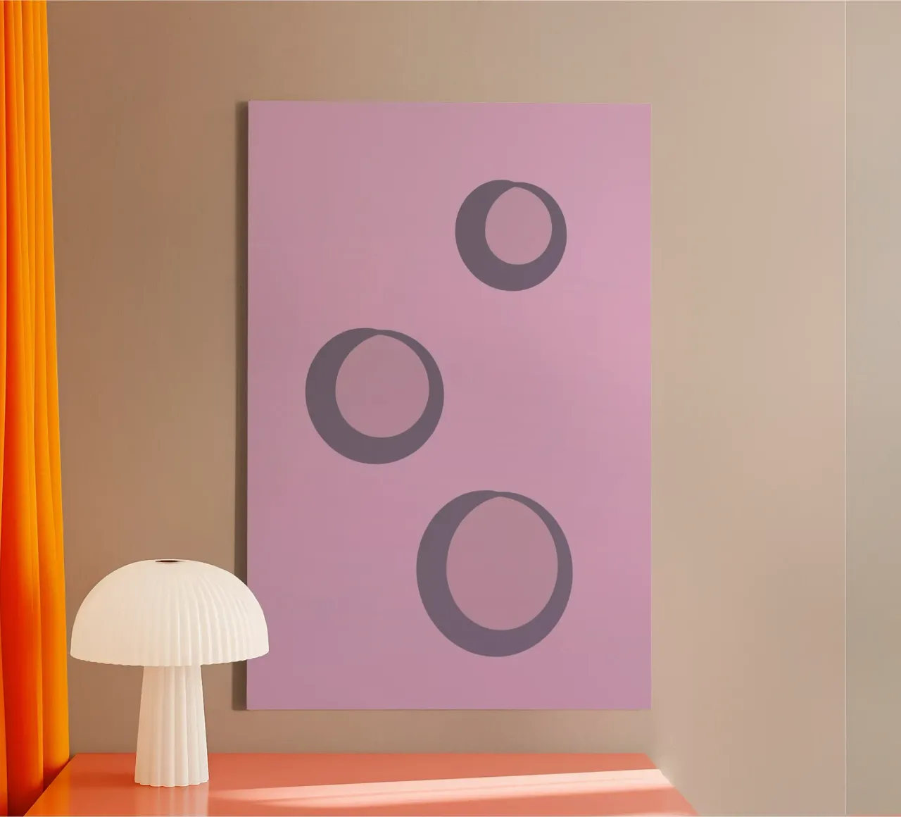 Abstract pattern with circles in pink, rose and purple. canvas by Something for you