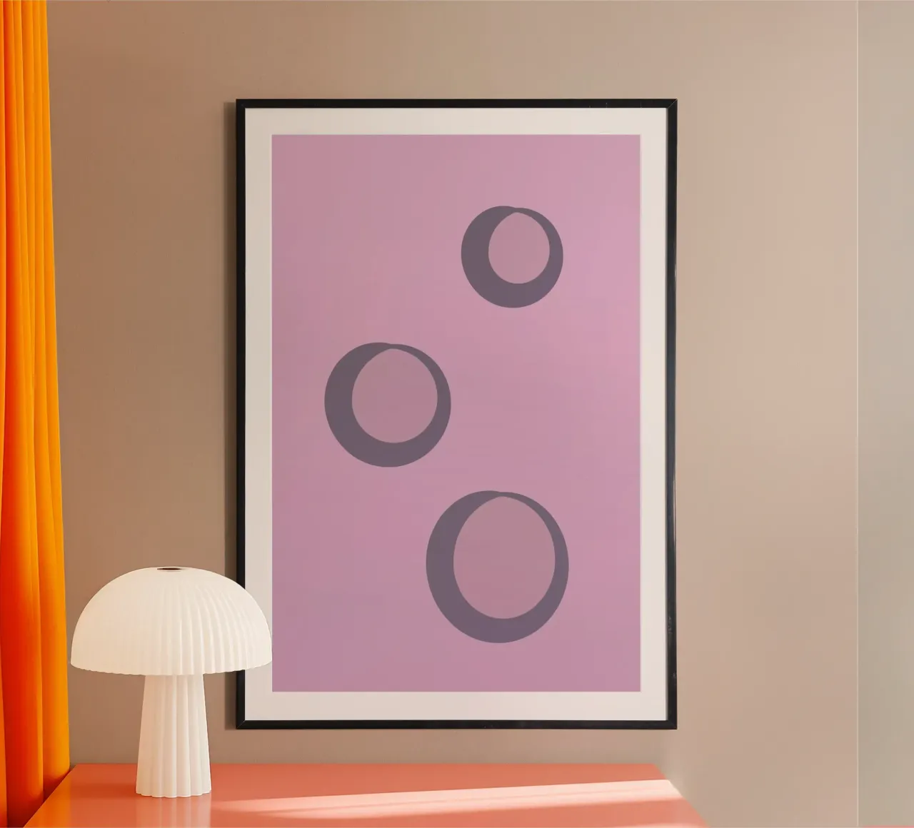 Abstract pattern with circles in pink, rose and purple. hahnemühle by Something for you