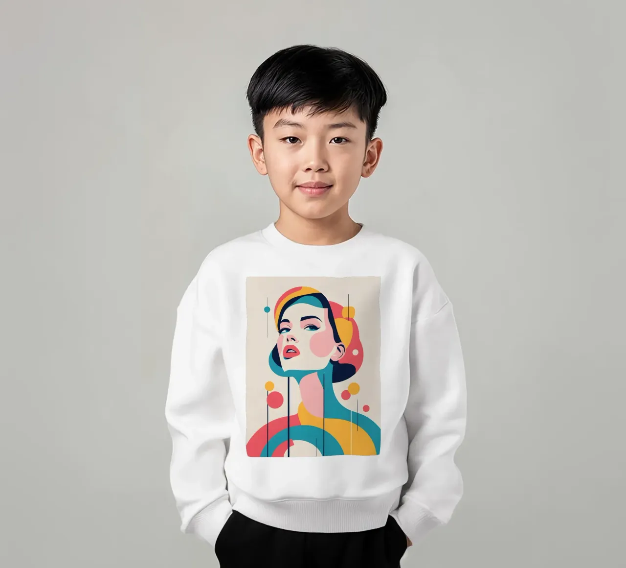 donna vettoriale pop art felpa bambino da LIFESTYLE OBJECTS
