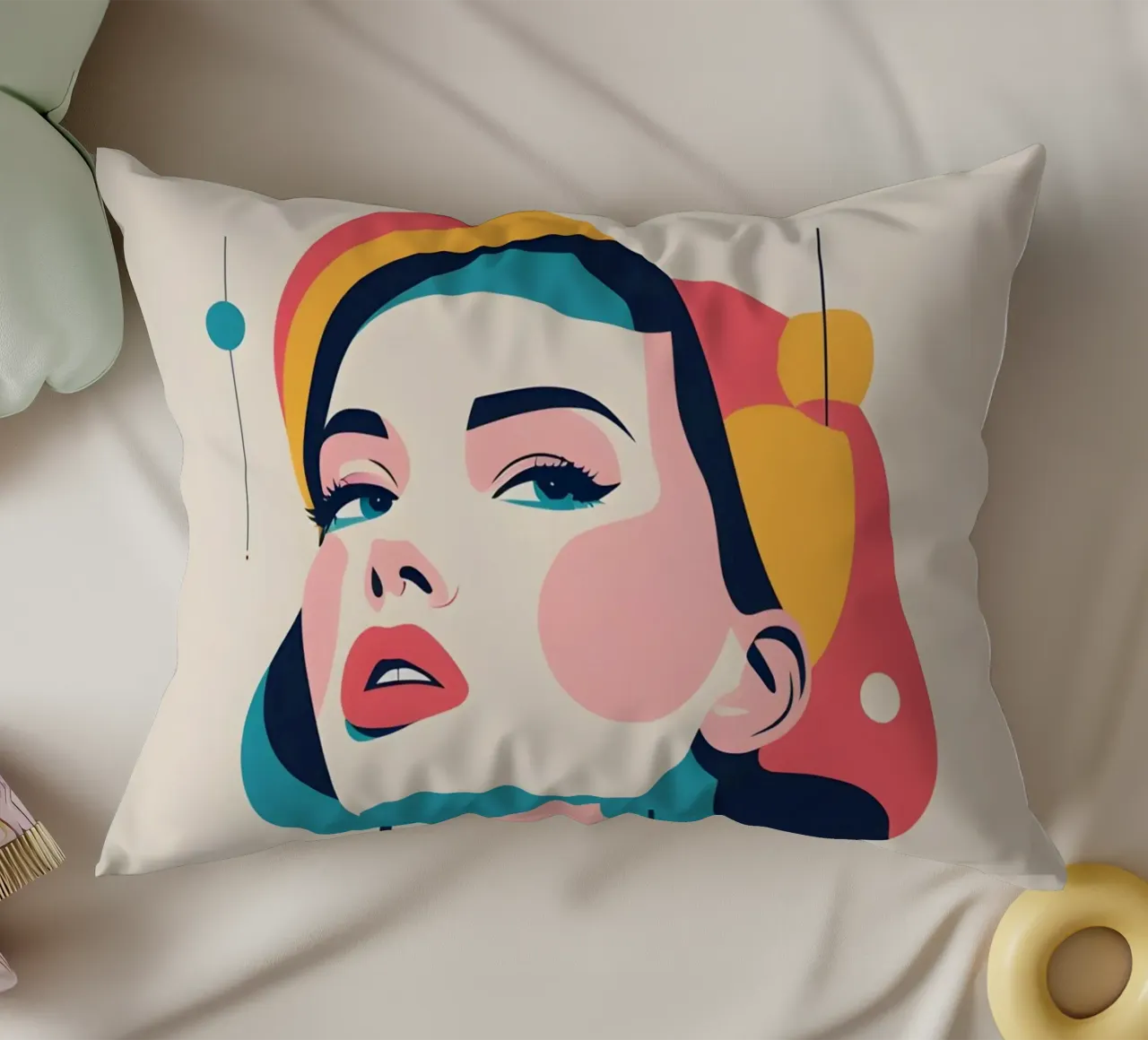 donna vettoriale pop art cuscino da LIFESTYLE OBJECTS