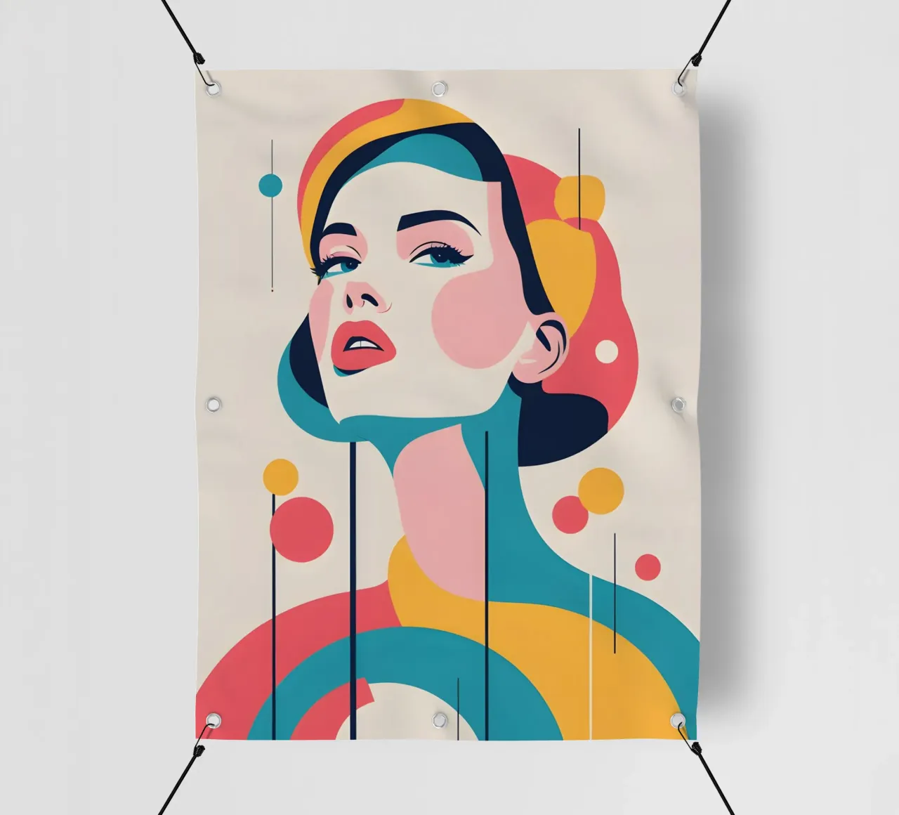 donna vettoriale pop art telo in pvc da LIFESTYLE OBJECTS