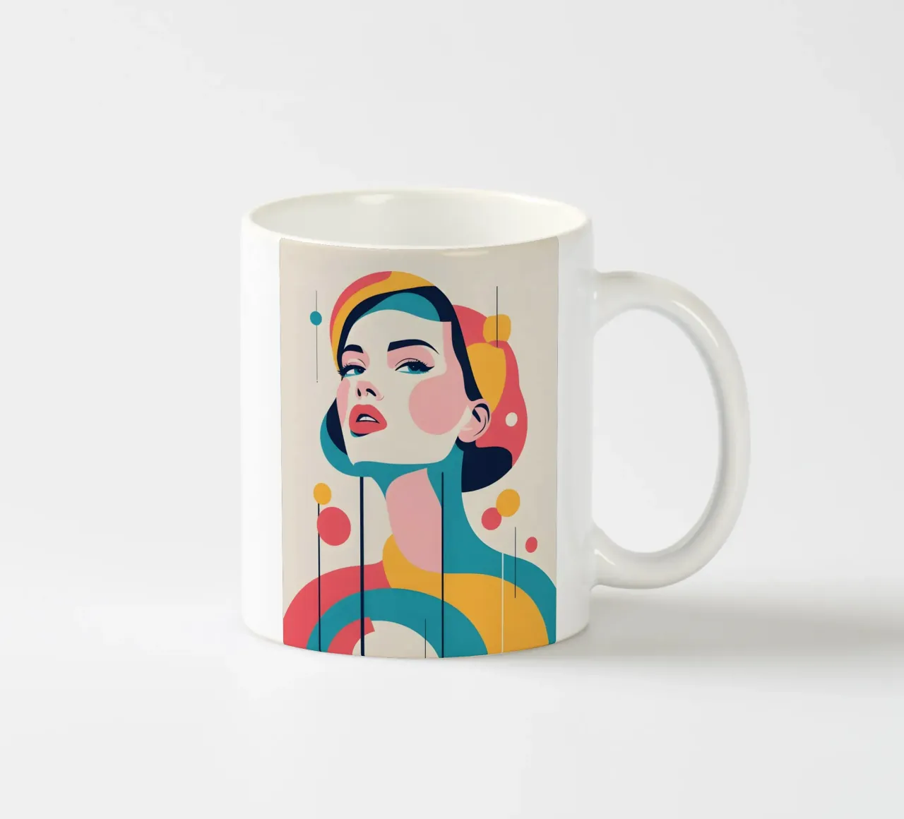 donna vettoriale pop art tazza in ceramica da LIFESTYLE OBJECTS